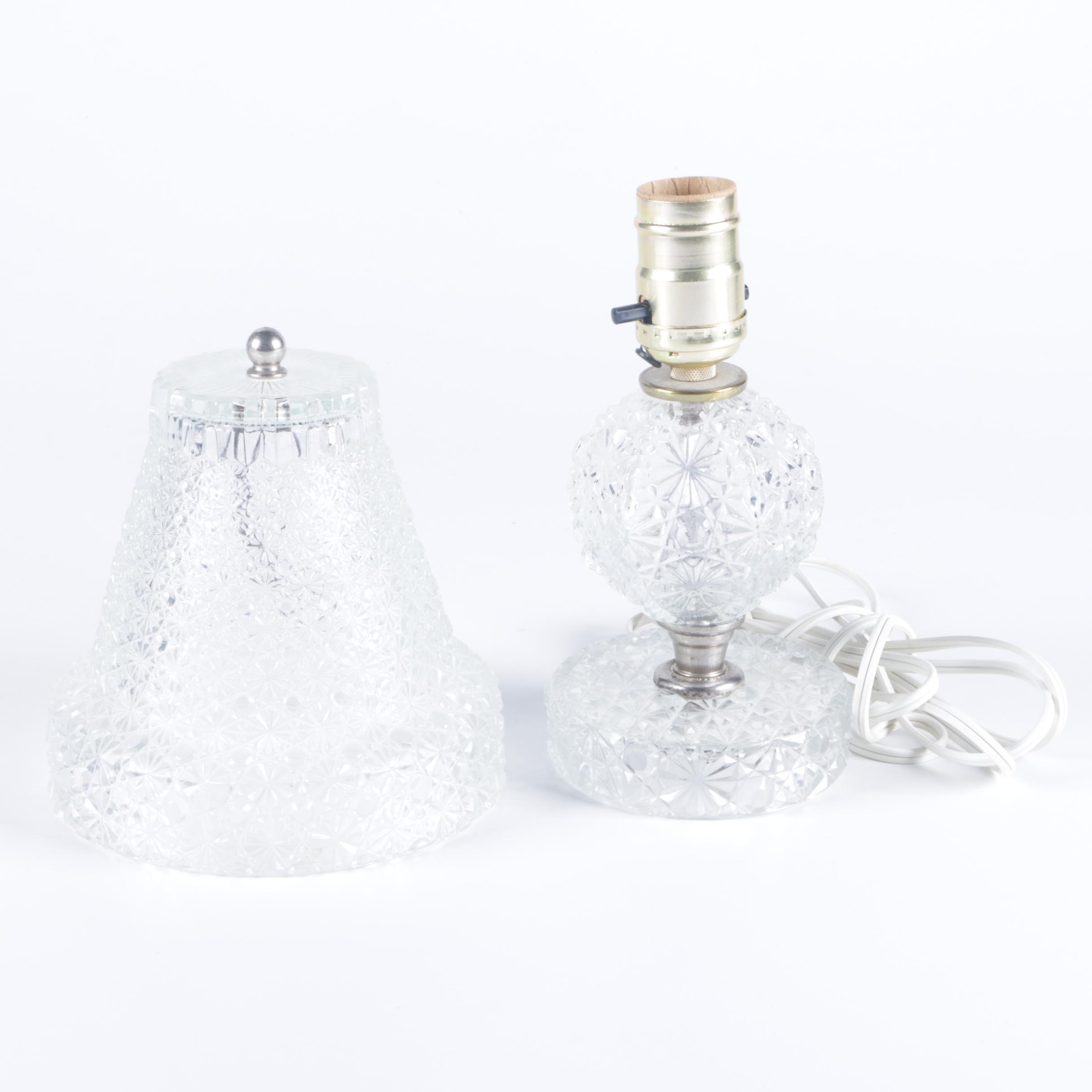 Cut Glass Accent Lamp EBTH