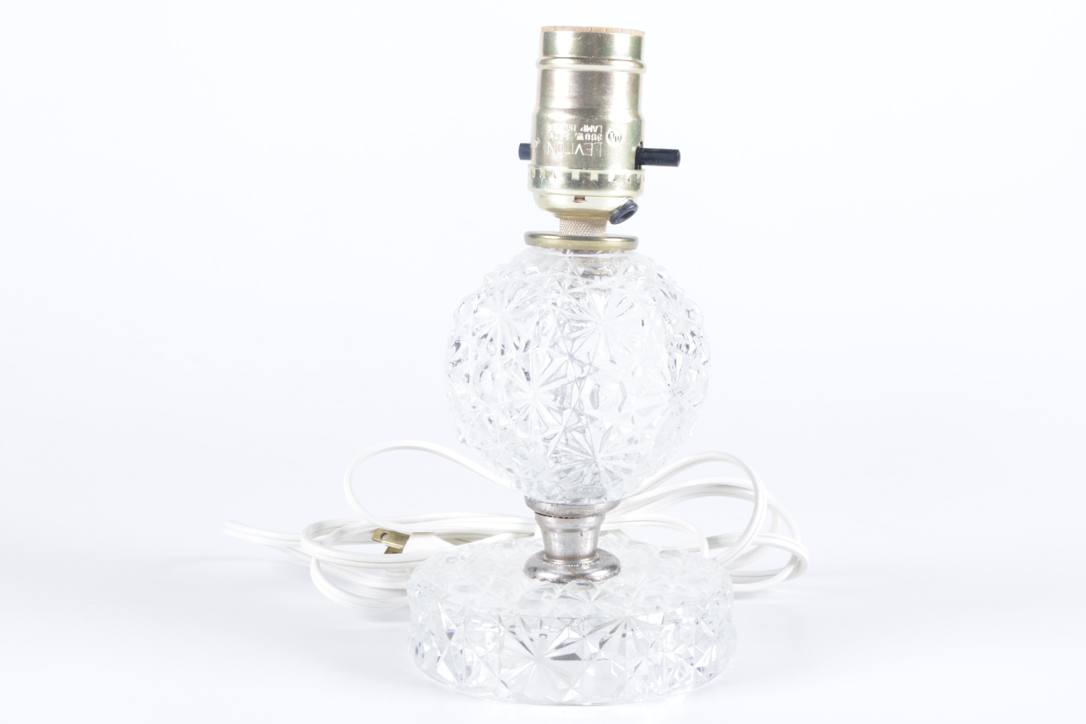 Cut Glass Accent Lamp EBTH