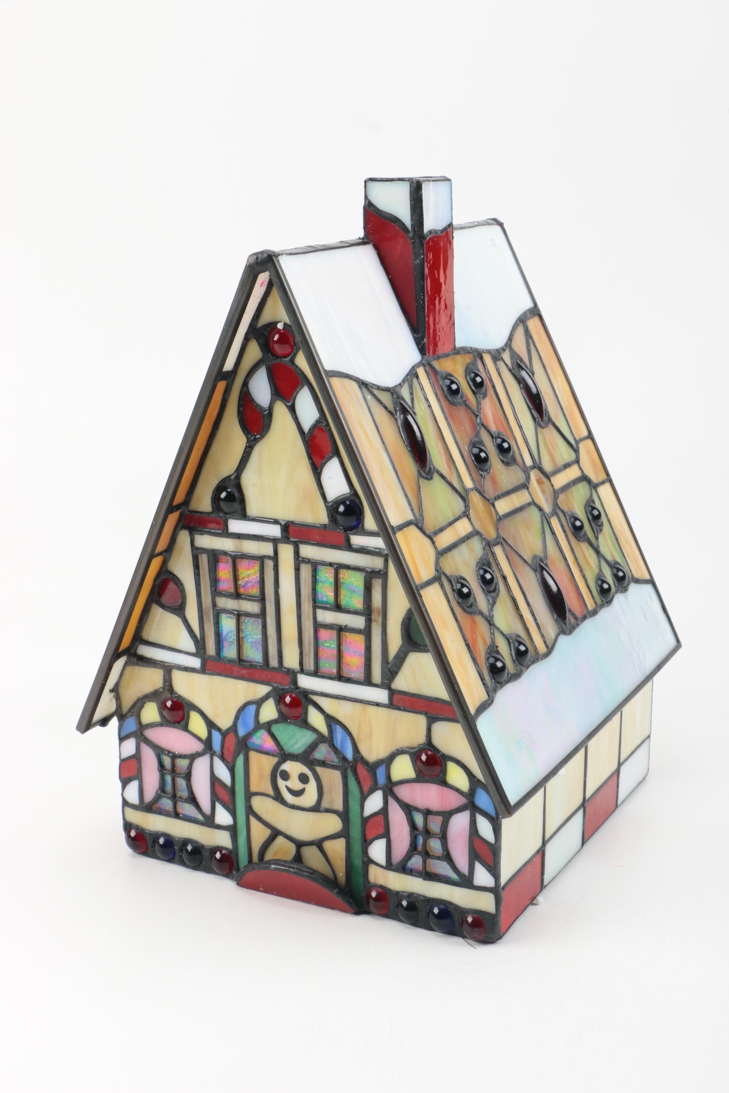 Lighted Stained Glass Gingerbread House | EBTH