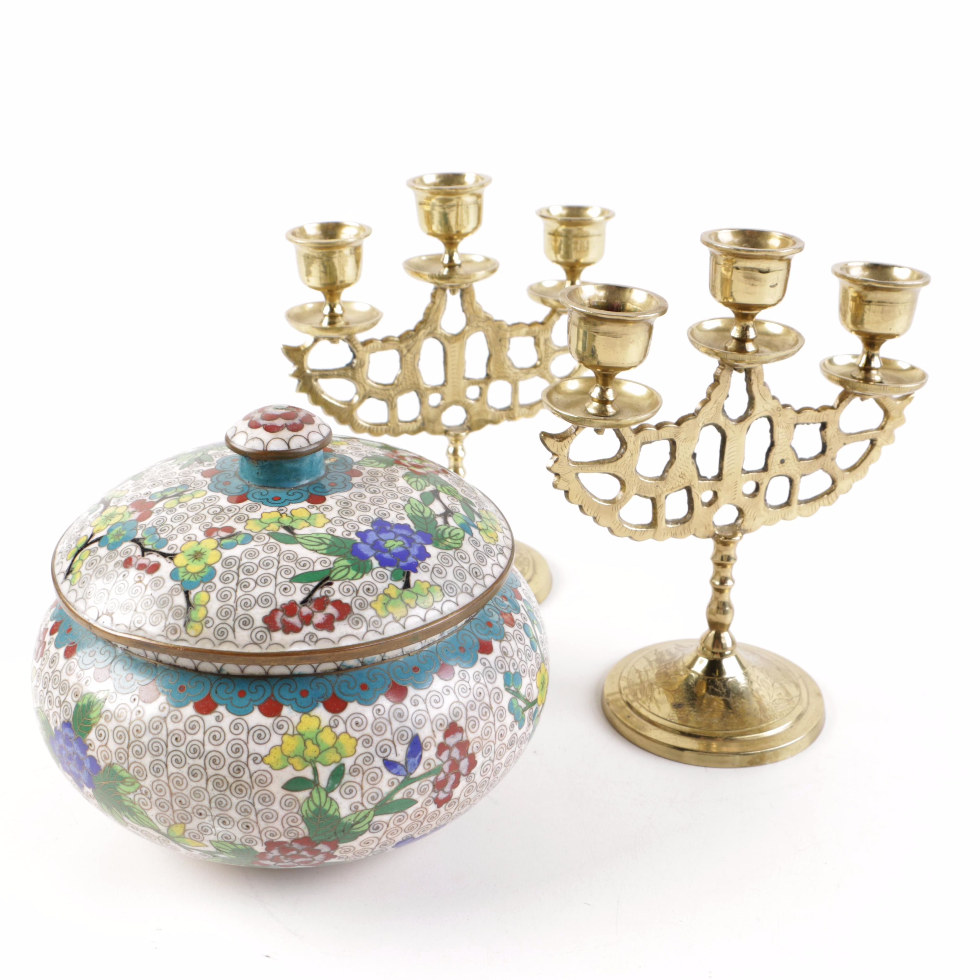 Three Brass Home Decor Items EBTH