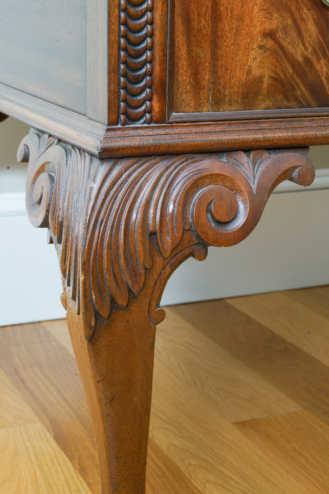 Vintage Mahogany Chippendale Style Desk and Chair by Flint and Horner
