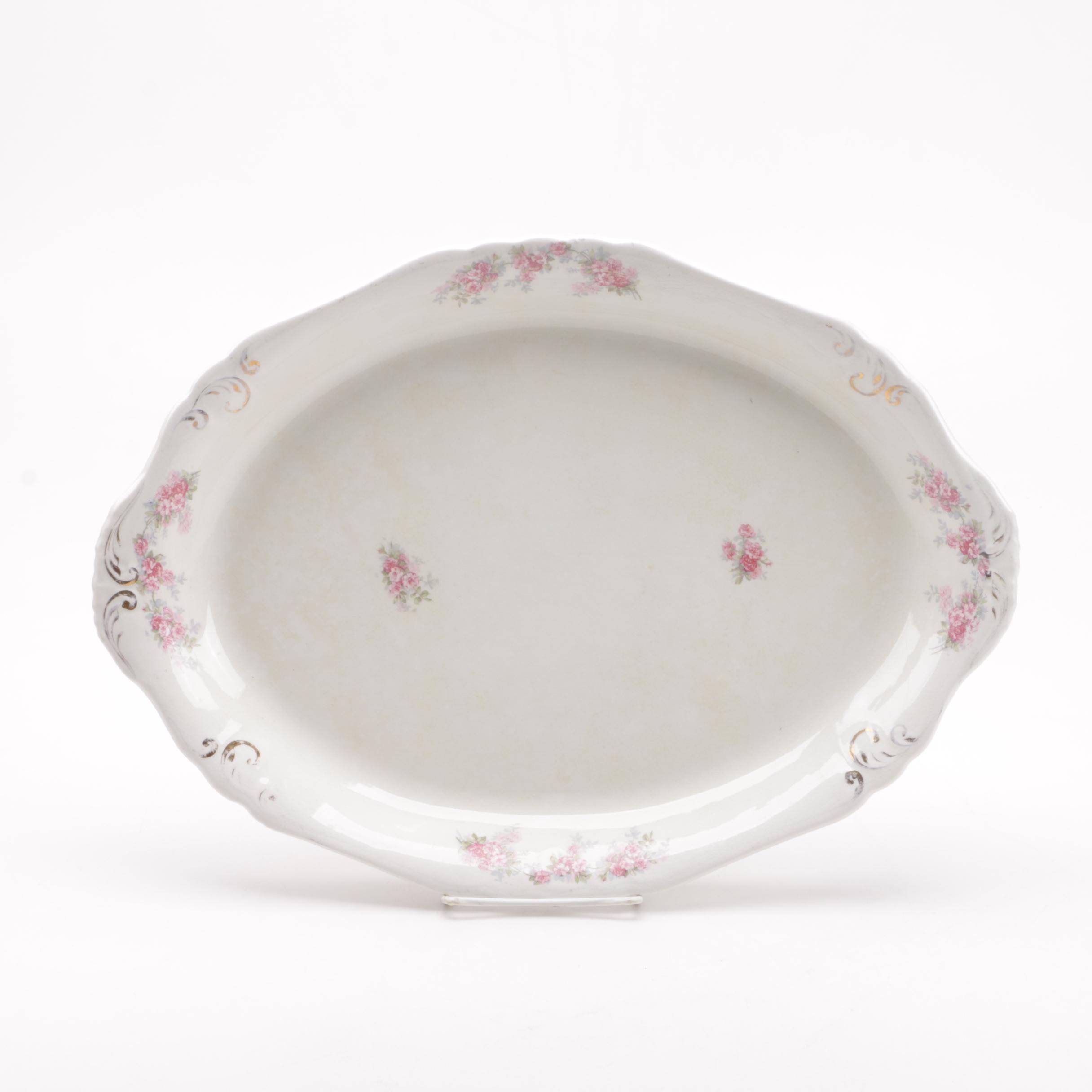 Antique Smith Phillips "Semi Porcelain" Floral Platter | EBTH