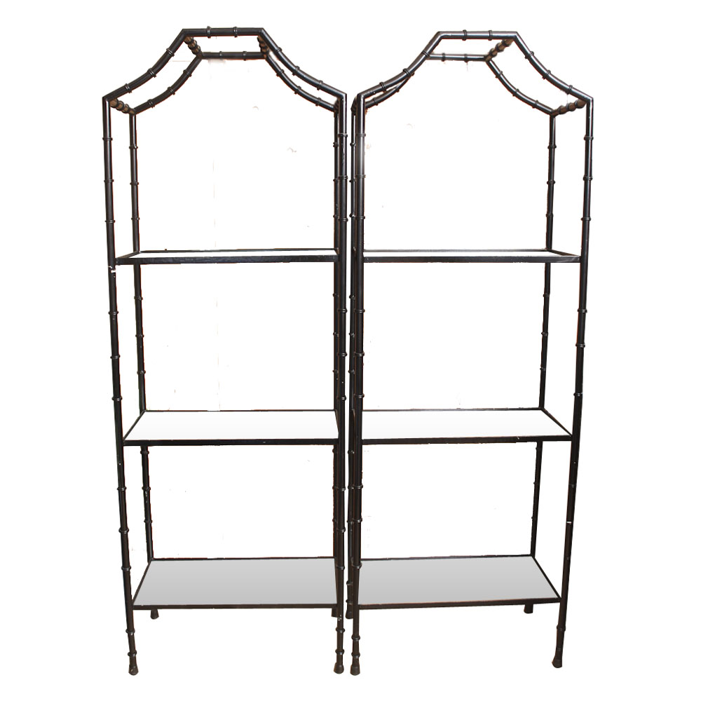 Two metal and Glass Display Shelves EBTH