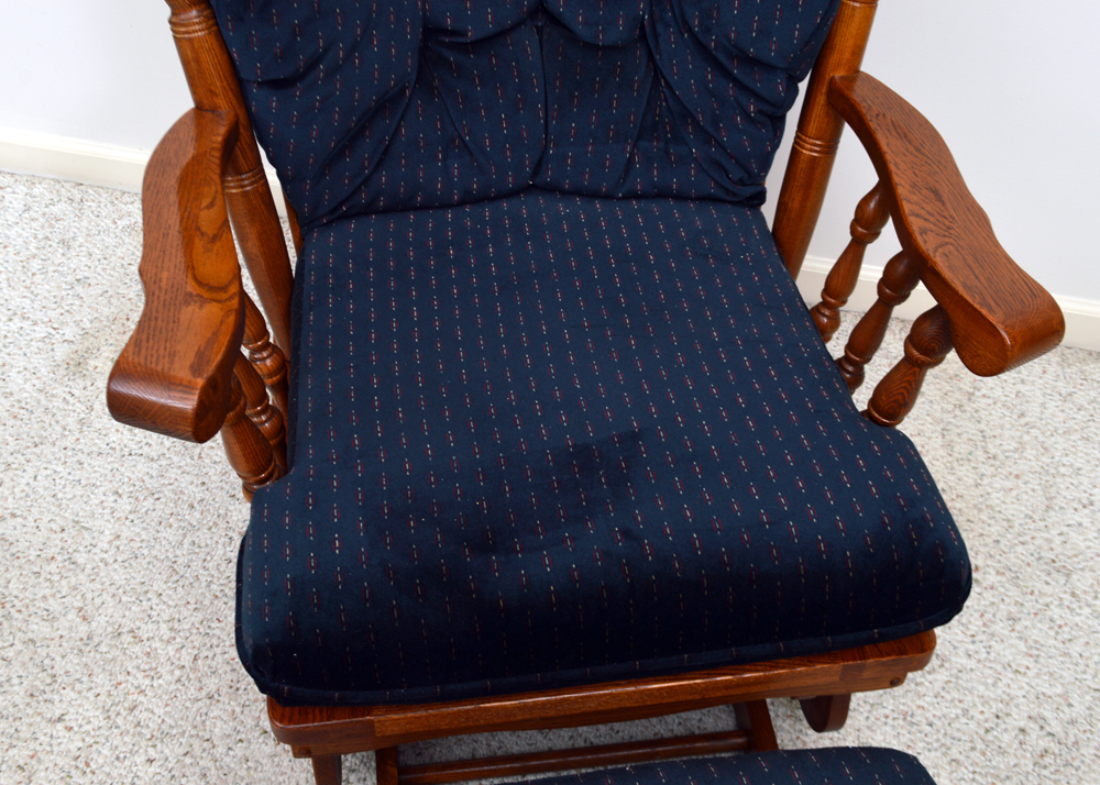 Oak Glider Rocker and Ottoman by Best Chairs, Inc. EBTH