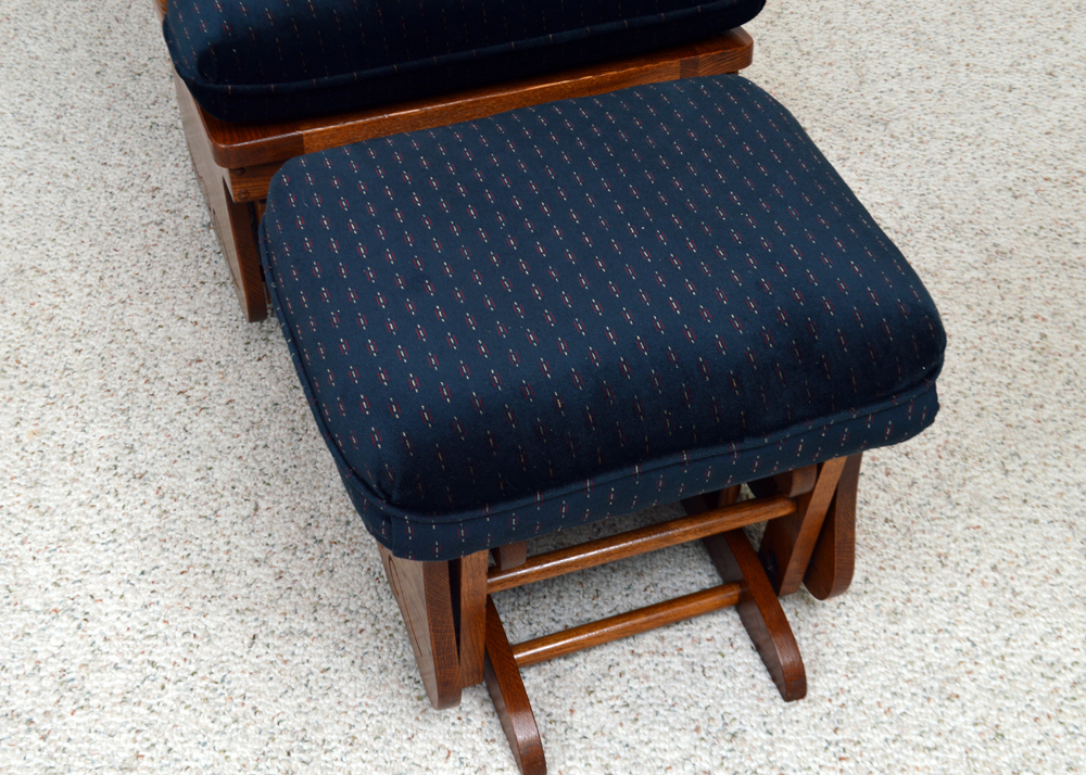 Oak Glider Rocker and Ottoman by Best Chairs, Inc. EBTH