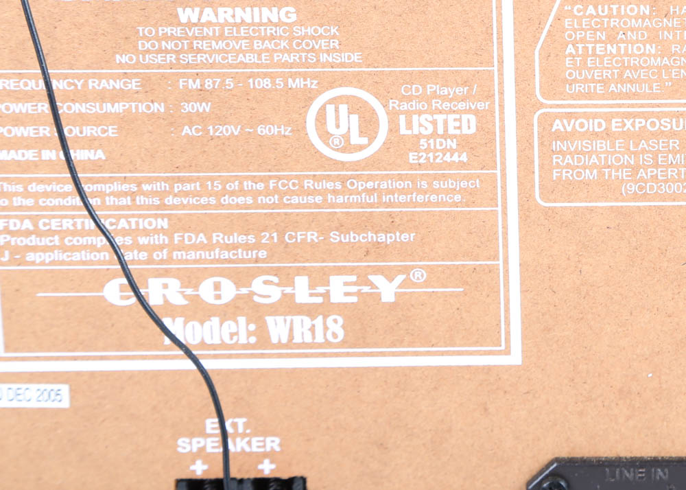 Crosley Jukebox CD Player EBTH