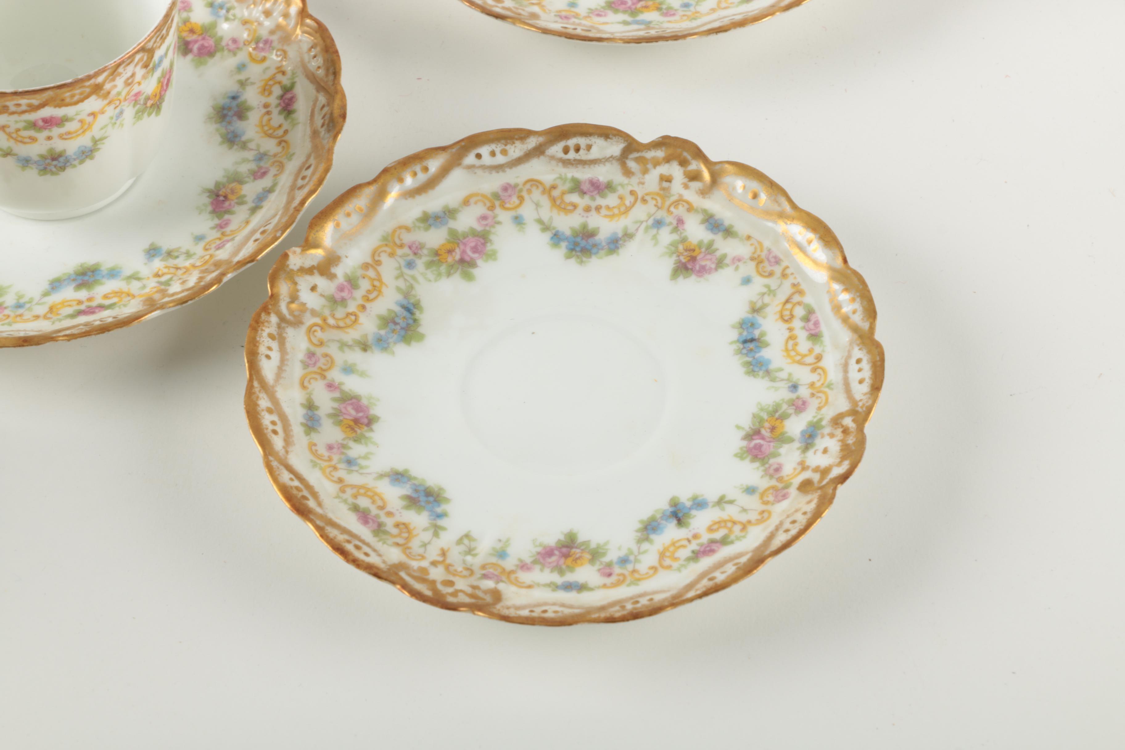 Lazarus Strauss & Sons Limoges Porcelain Teacup and Saucer Set EBTH