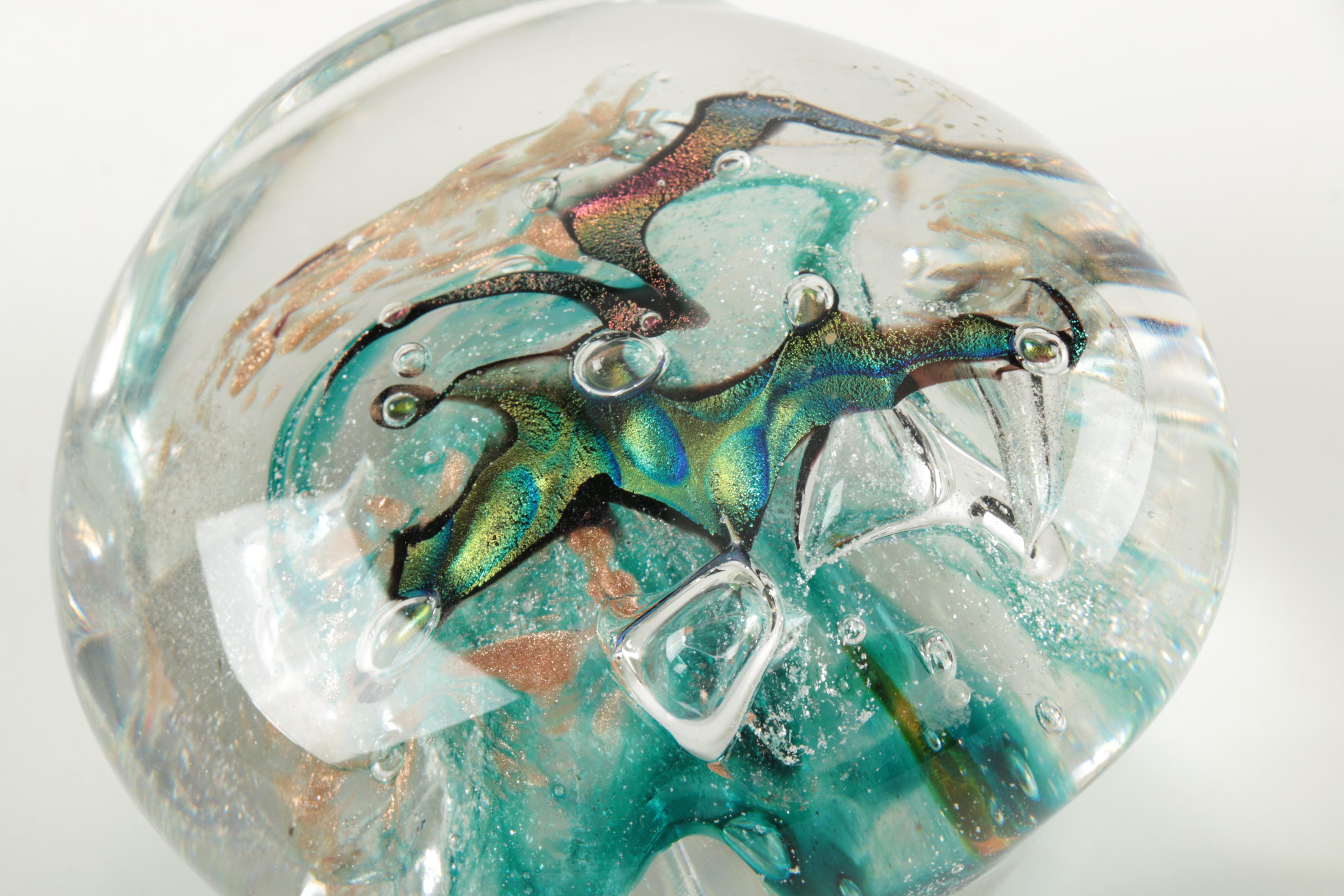 Signed Art Glass Paperweight EBTH