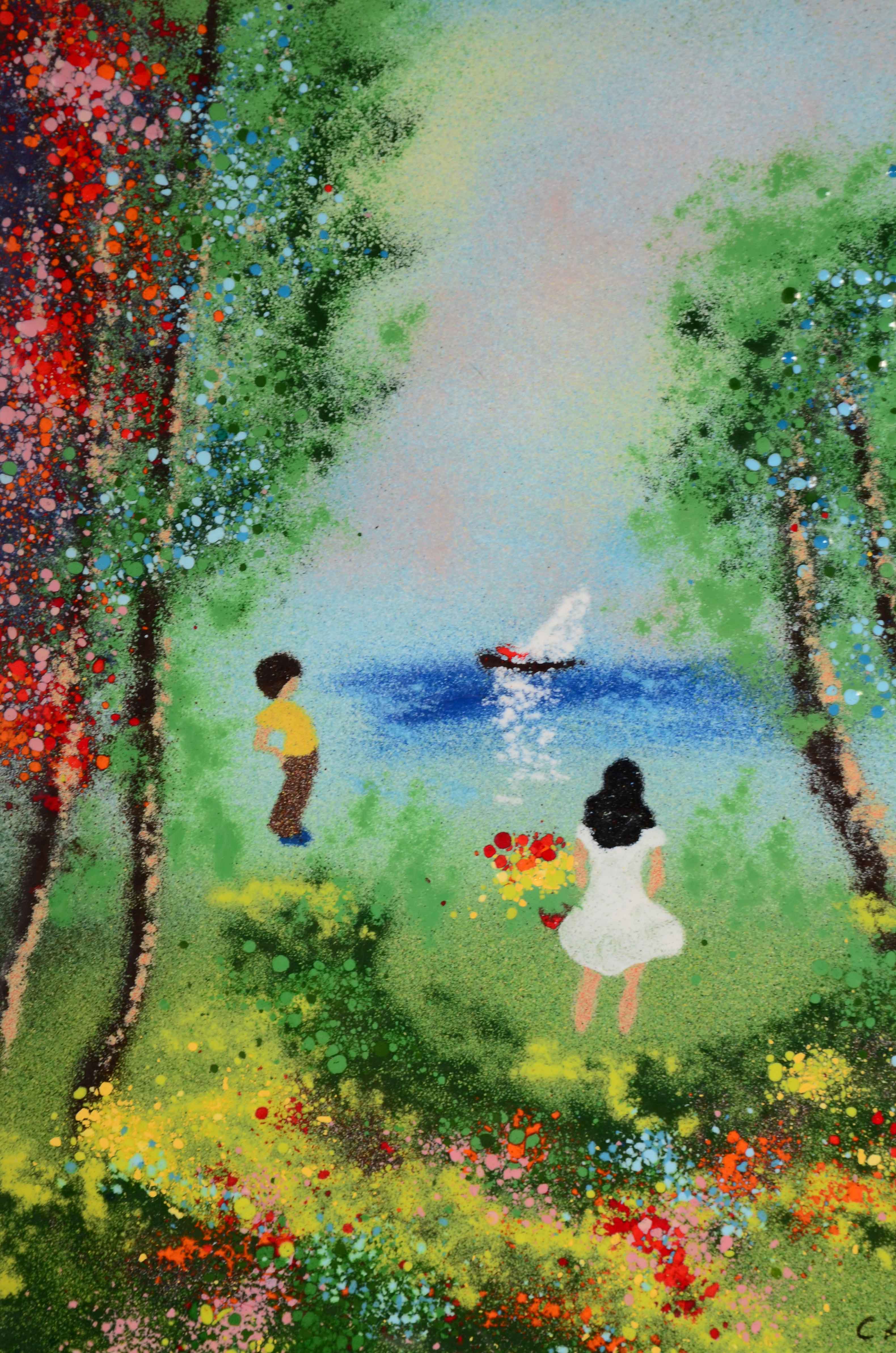 Louis Cardin Original Enamel Painting on Copper EBTH