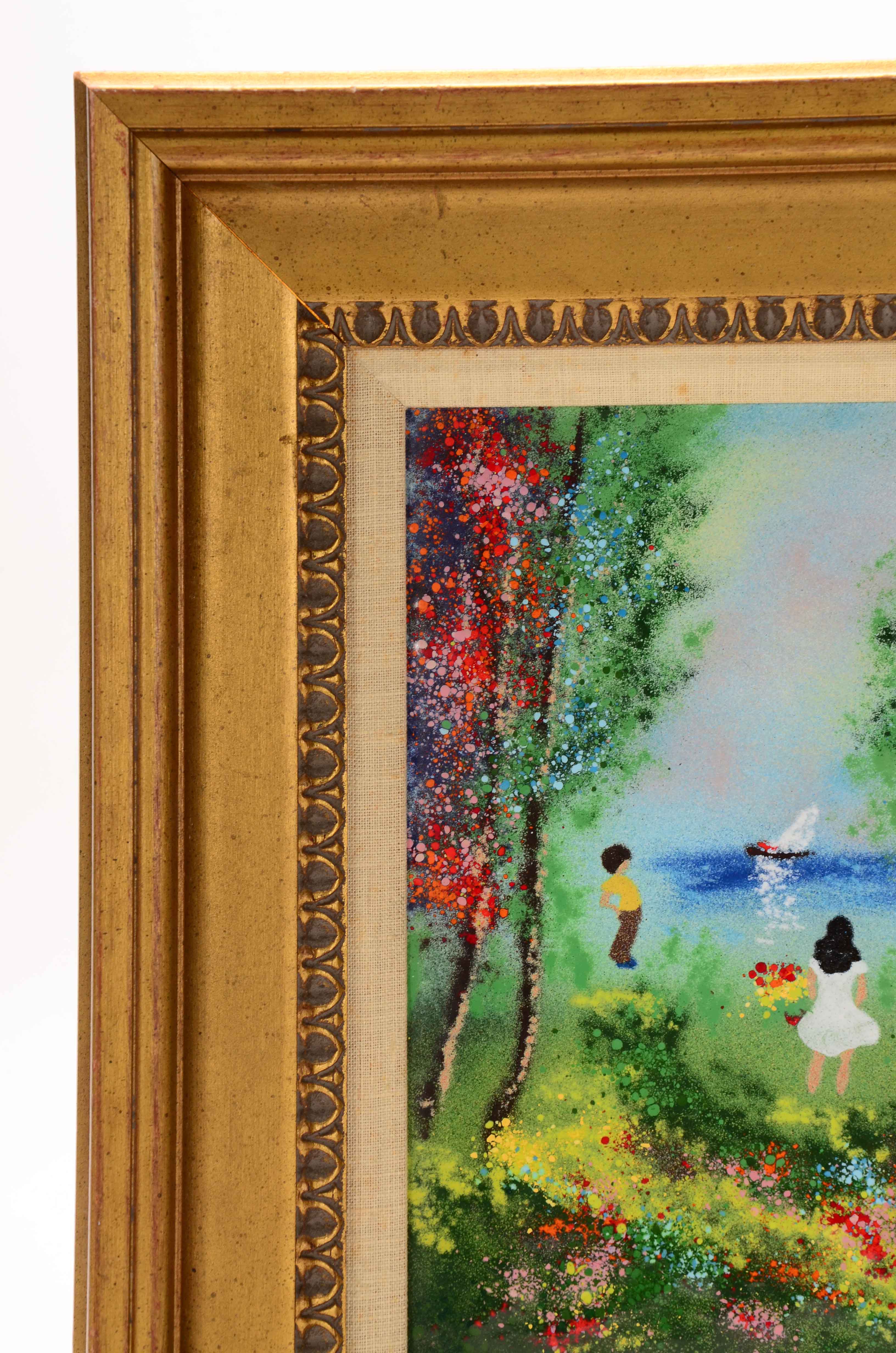 Louis Cardin Original Enamel Painting on Copper EBTH