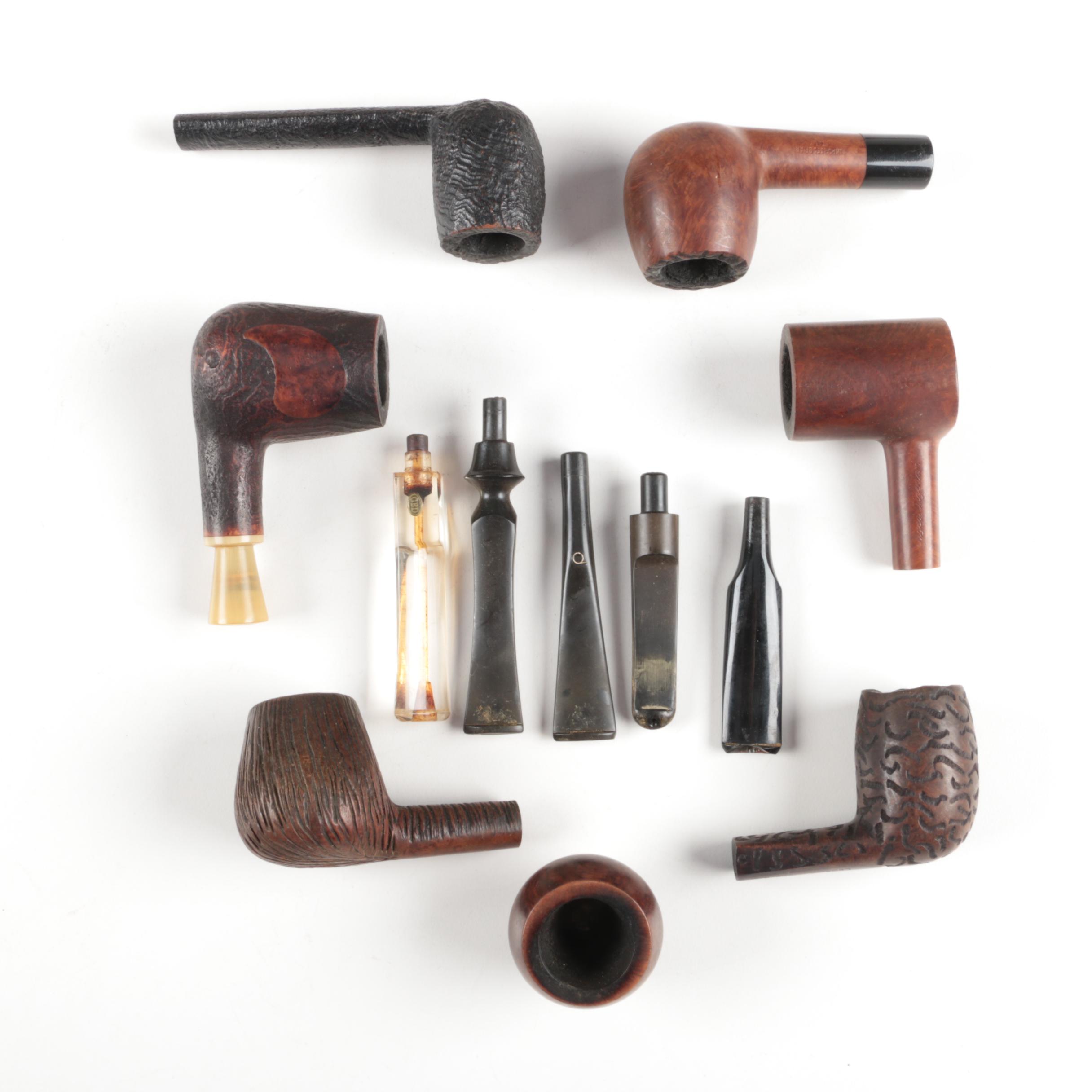 Vintage Tobacco Pipe Collection with Stands and Parts EBTH