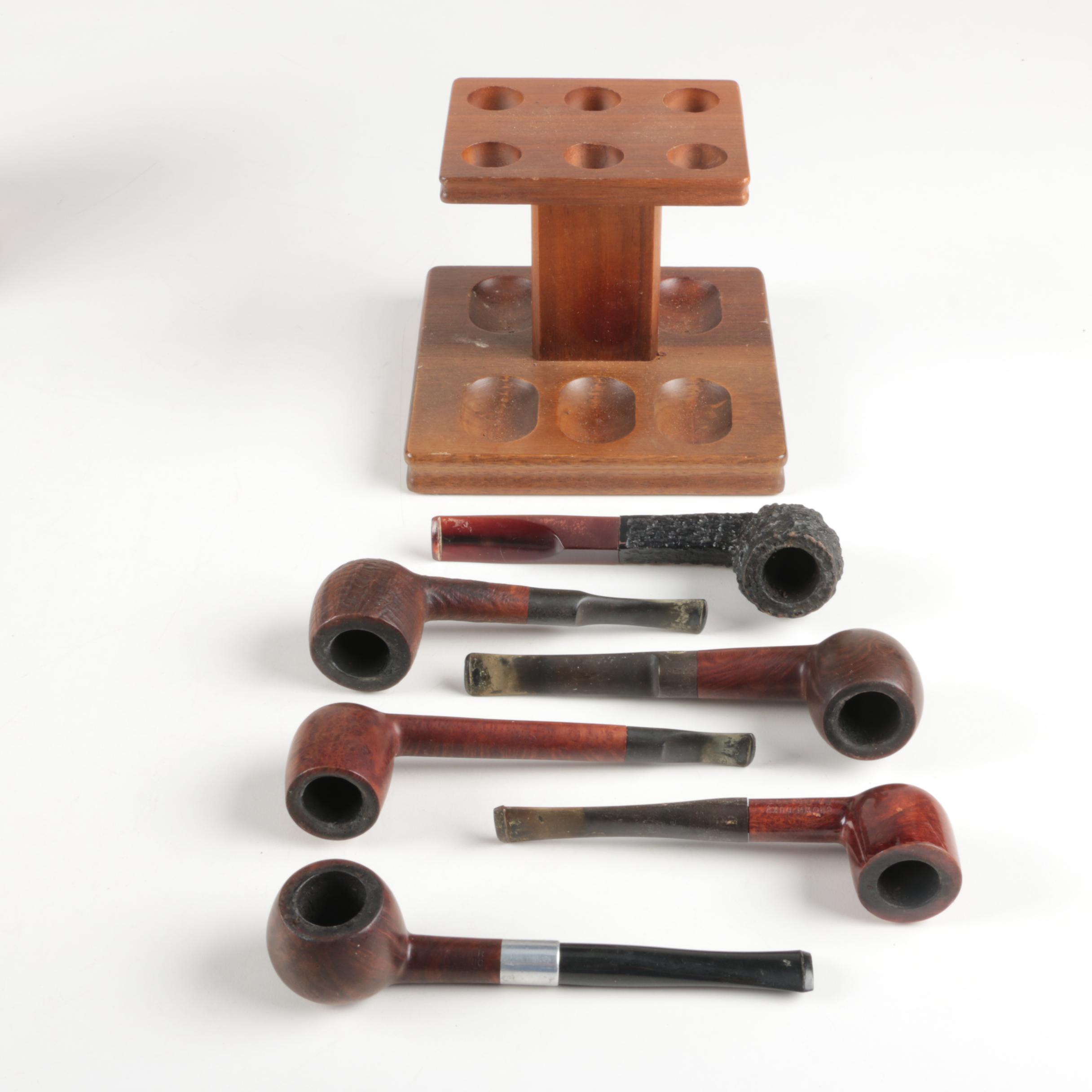 Vintage Tobacco Pipe Collection with Stands and Parts EBTH