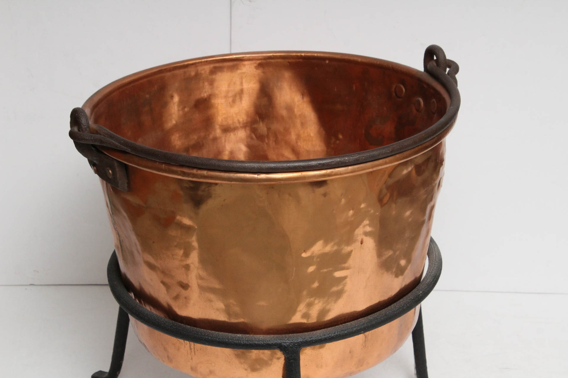 Antique Copper Apple Butter Kettle with Stand and Tools EBTH