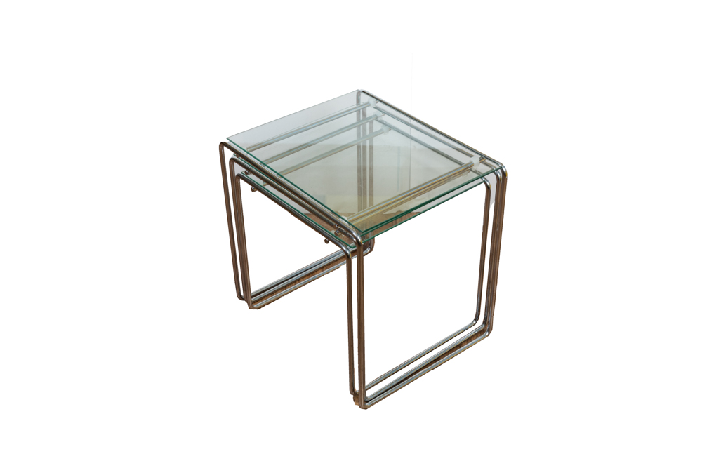 Modern GlassTop Nesting Tables EBTH