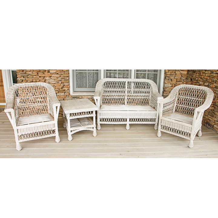 Vintage White Wicker Patio Furniture Set EBTH    MG 0062 Edit 