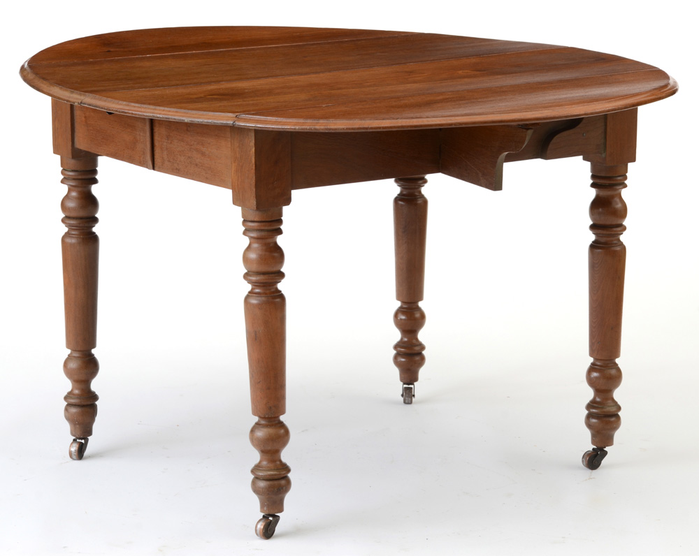 Antique Walnut Drop Leaf Oak Dining Table EBTH