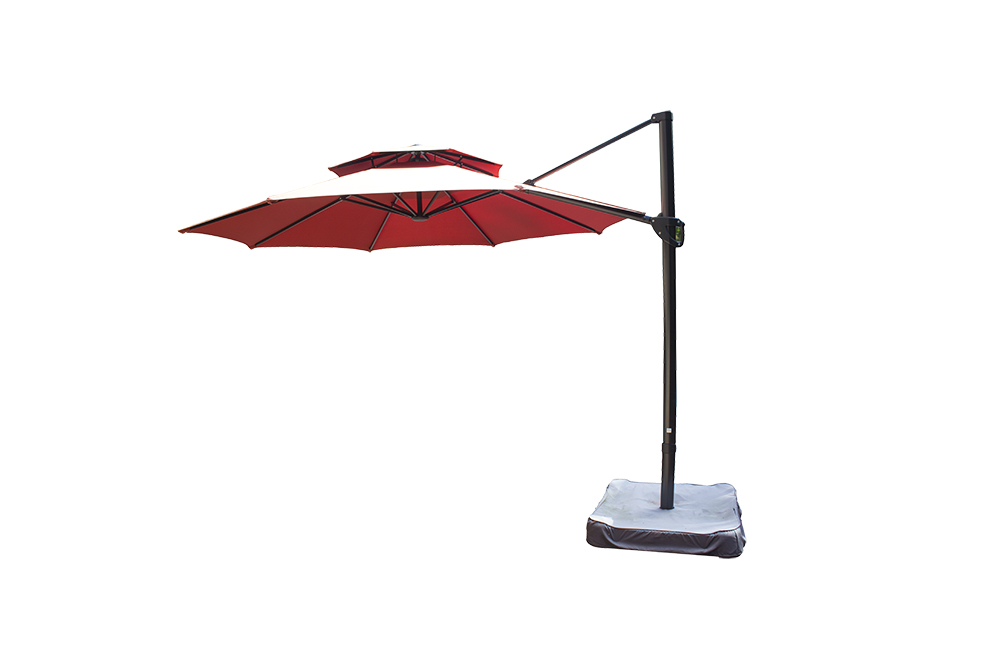 Red Patio Umbrella With Stand Ebth