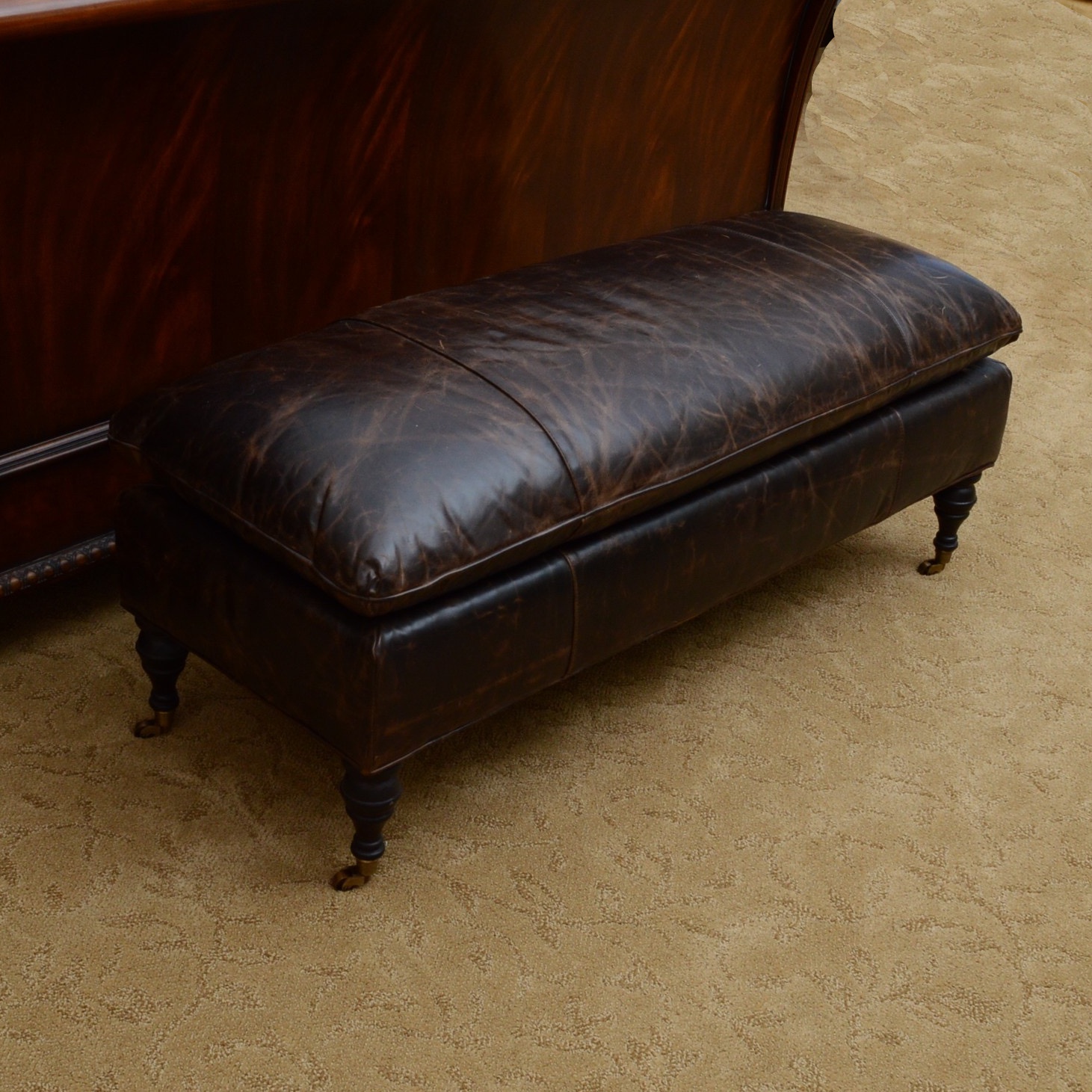 Restoration Hardware Leather Bench Ebth