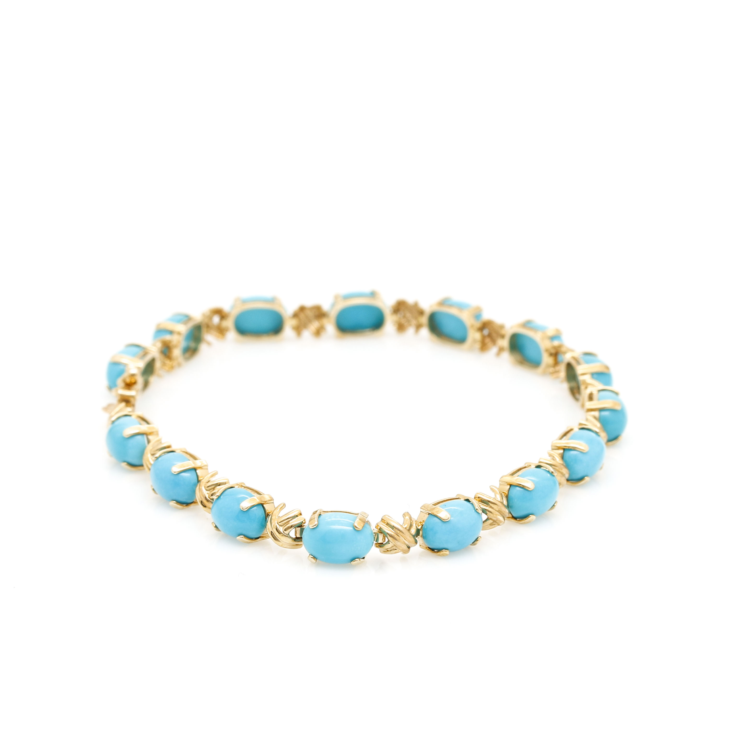 14K Yellow Gold 12.90 CTW Turquoise Bracelet EBTH