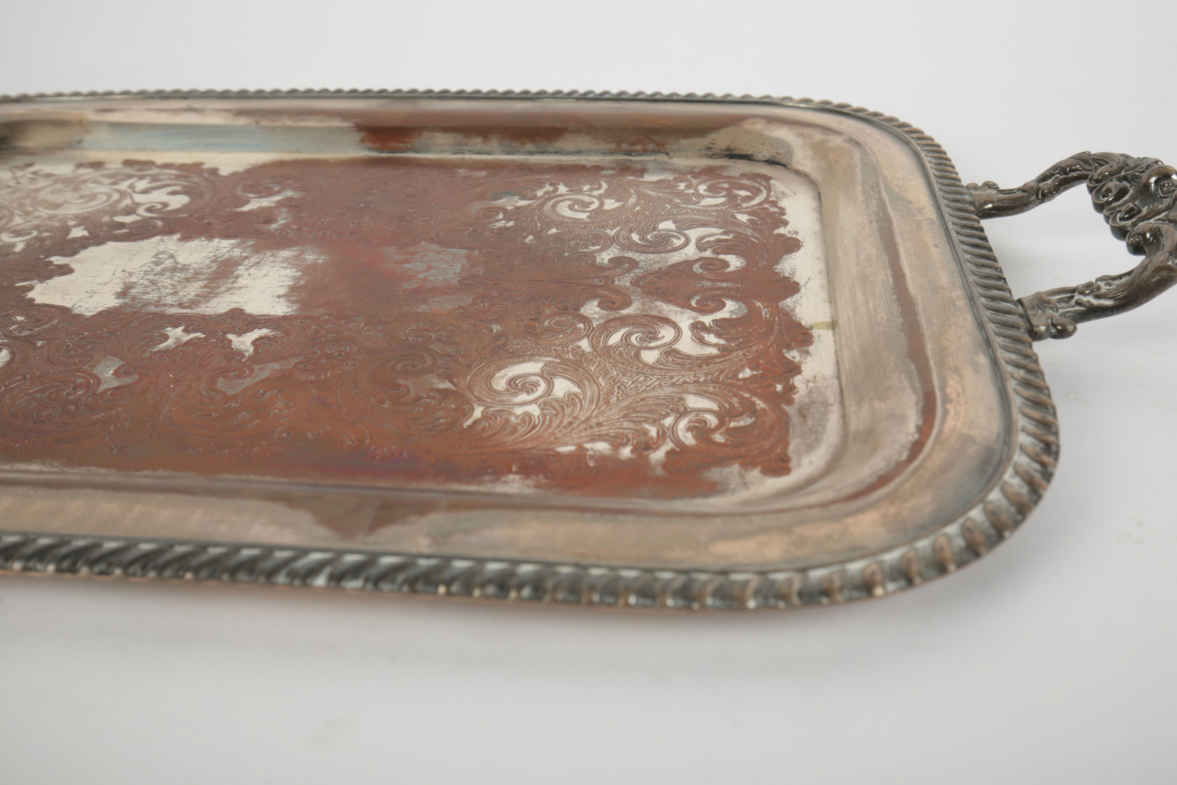 Vintage F. B. Rogers Silver on Copper Serving Tray EBTH