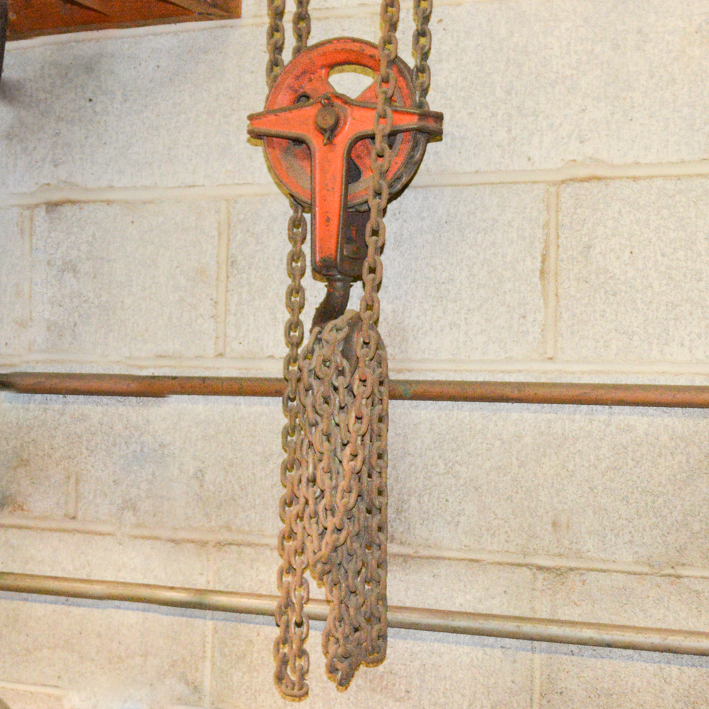 Vintage Pair of Pulleys with Chain EBTH