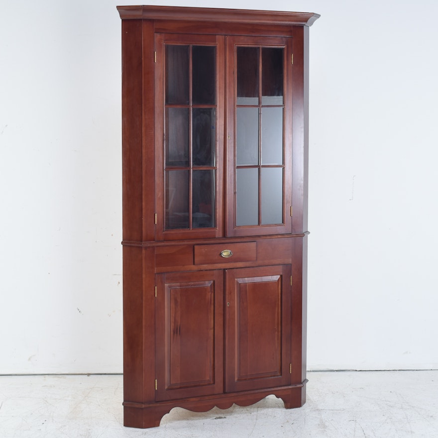 Cherry Corner China Cabinet Ebth Cherry Corner China Cabinet Ebth