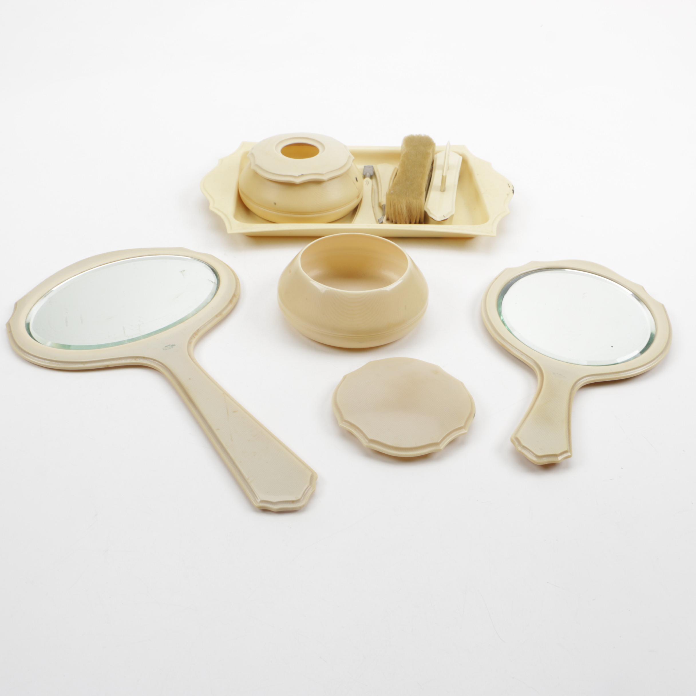Vintage Dubarry French Ivory Celluloid Vanity Set Ebth