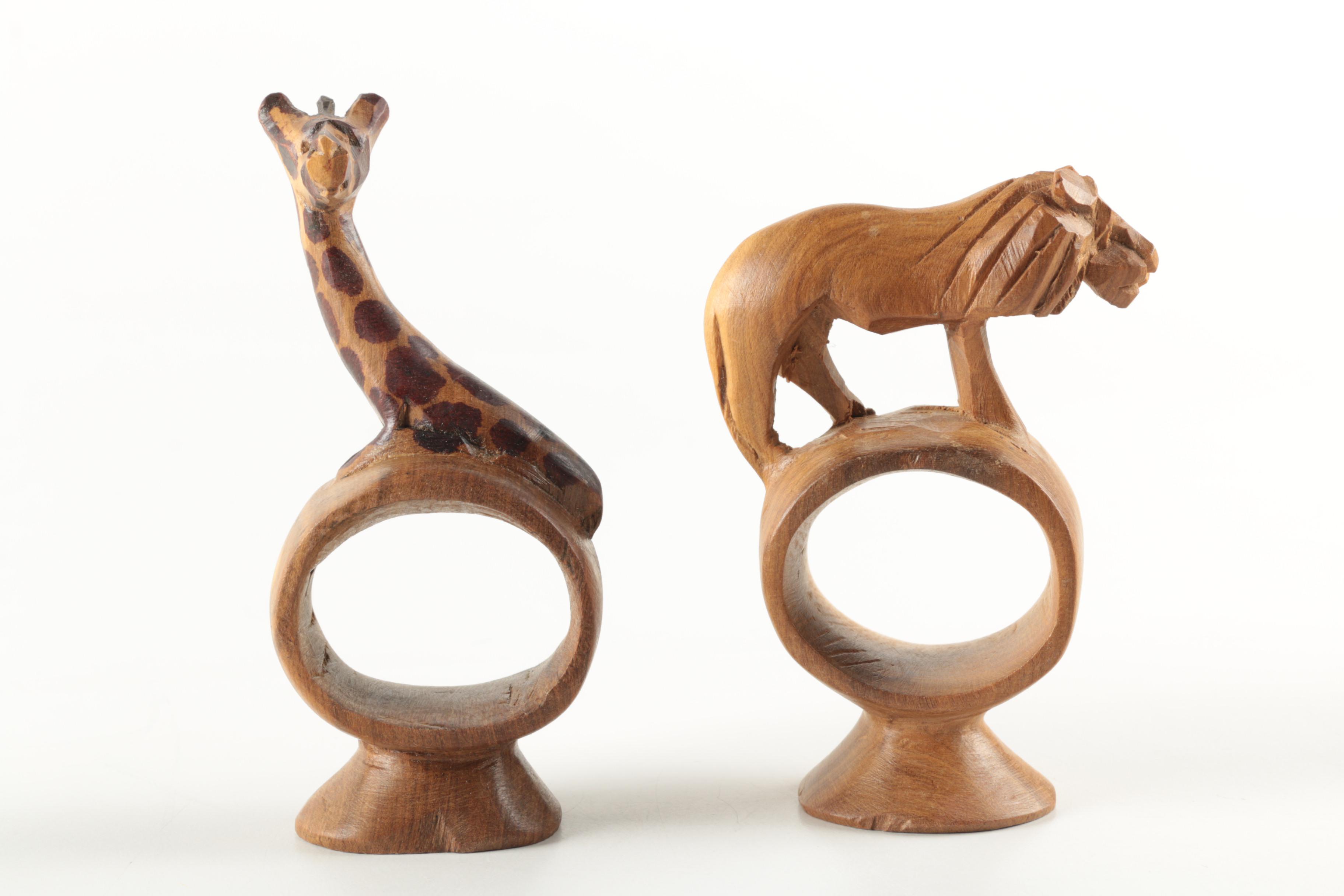 African Animal Napkin Rings EBTH