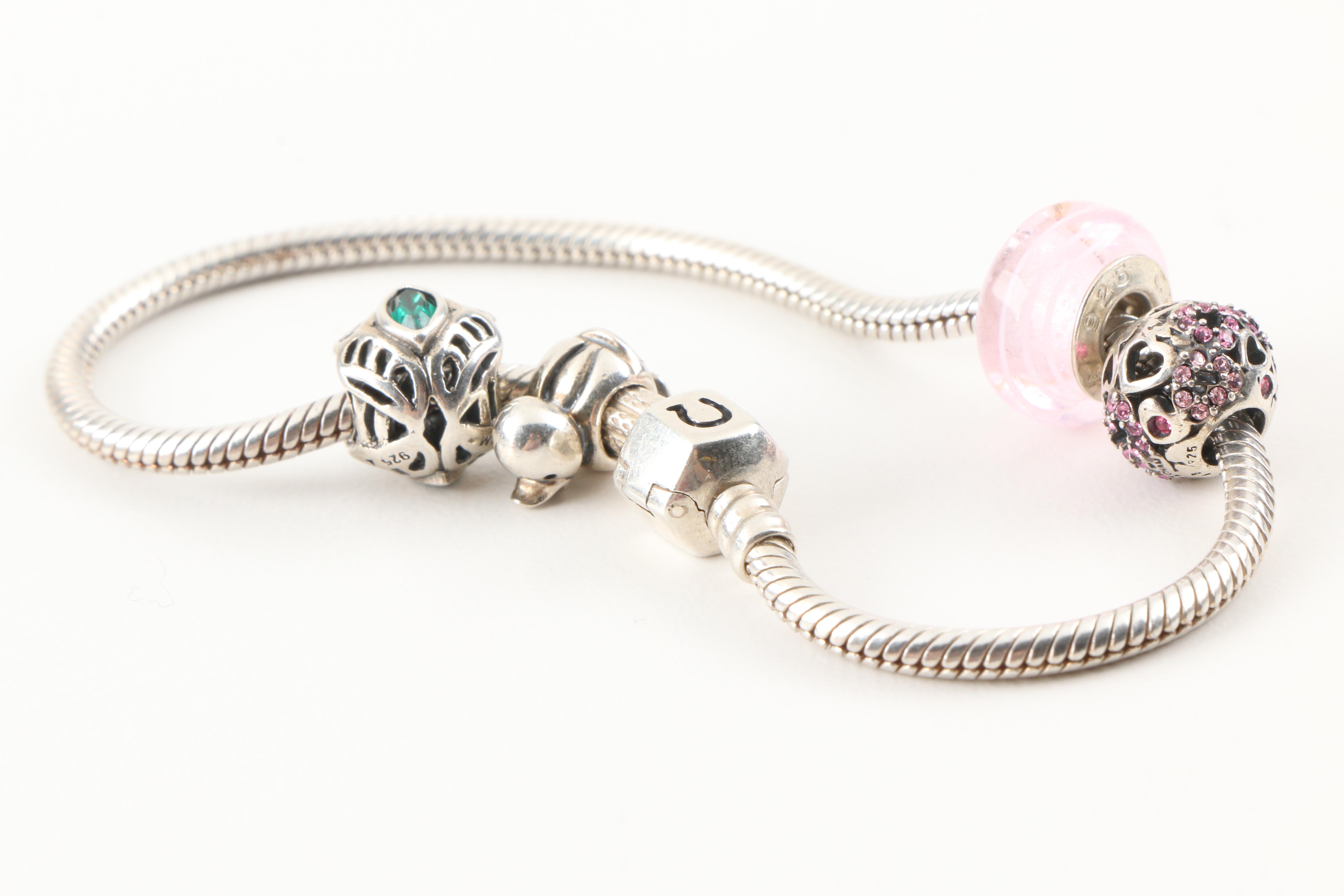 Pandora and Chamilia Sterling Silver Charm Bracelets EBTH