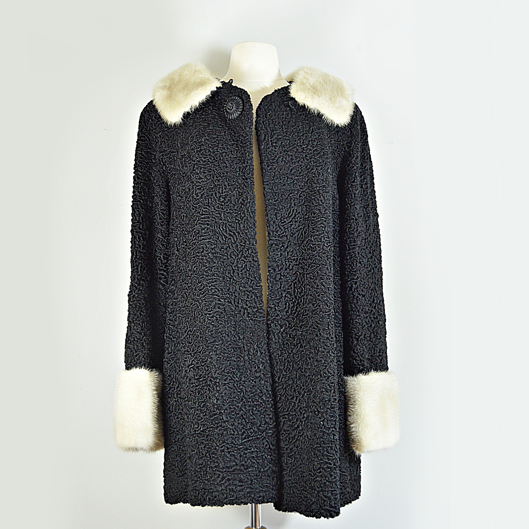 1960s Persian Lamb Coat with Platinum Mink Fur Trim from Gidding Jenny