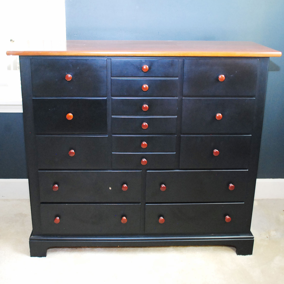 Black Shaker Style Tall Chest Of Drawers By Stanley Ebth
