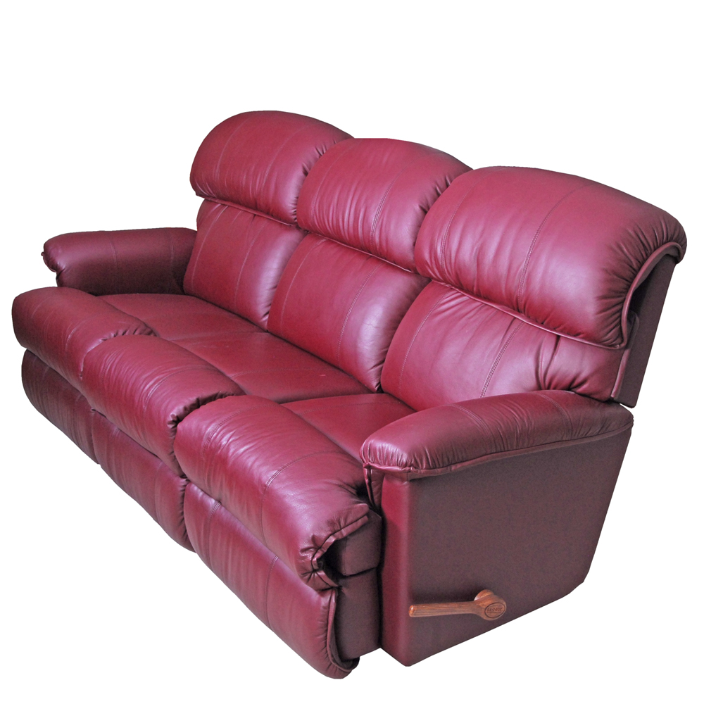 Burgundy Leather Reclining Sofa by LaZBoy EBTH