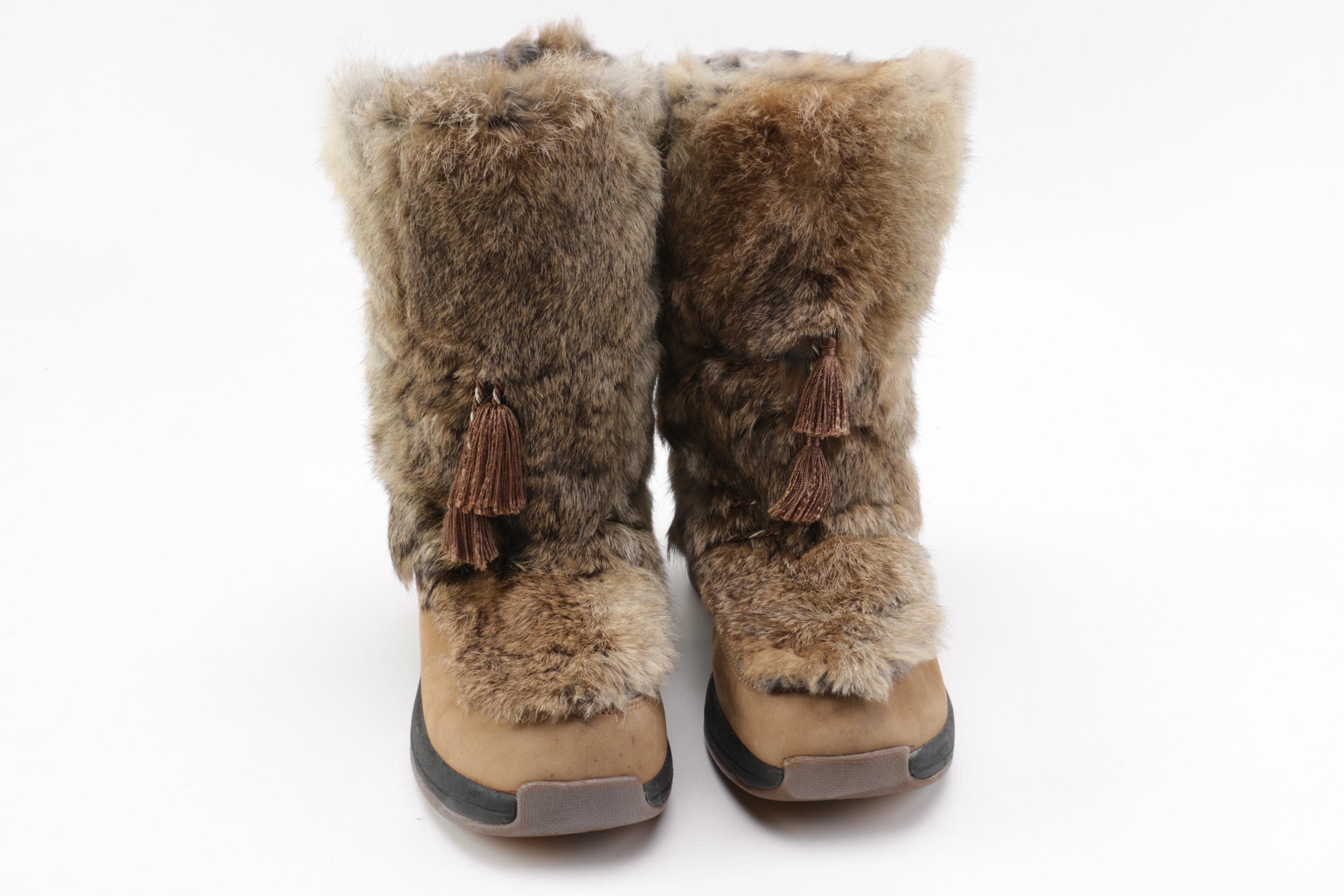Pair of Women's Boots Including PrimaLoft Rabbit Fur Boots EBTH