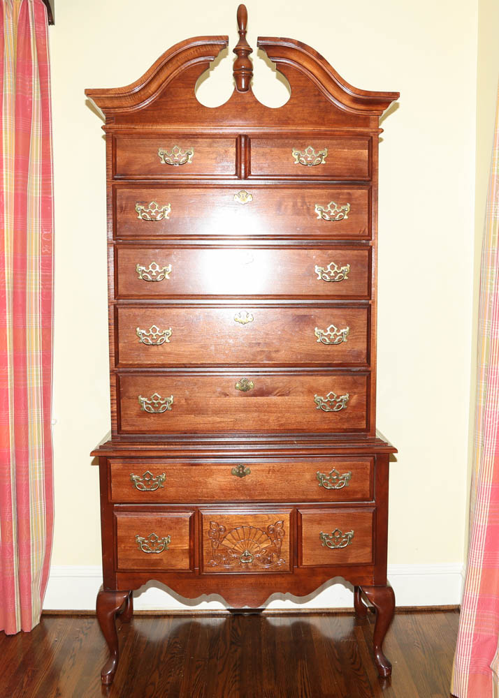 Queen Anne Style Highboy Dresser by American Drew EBTH