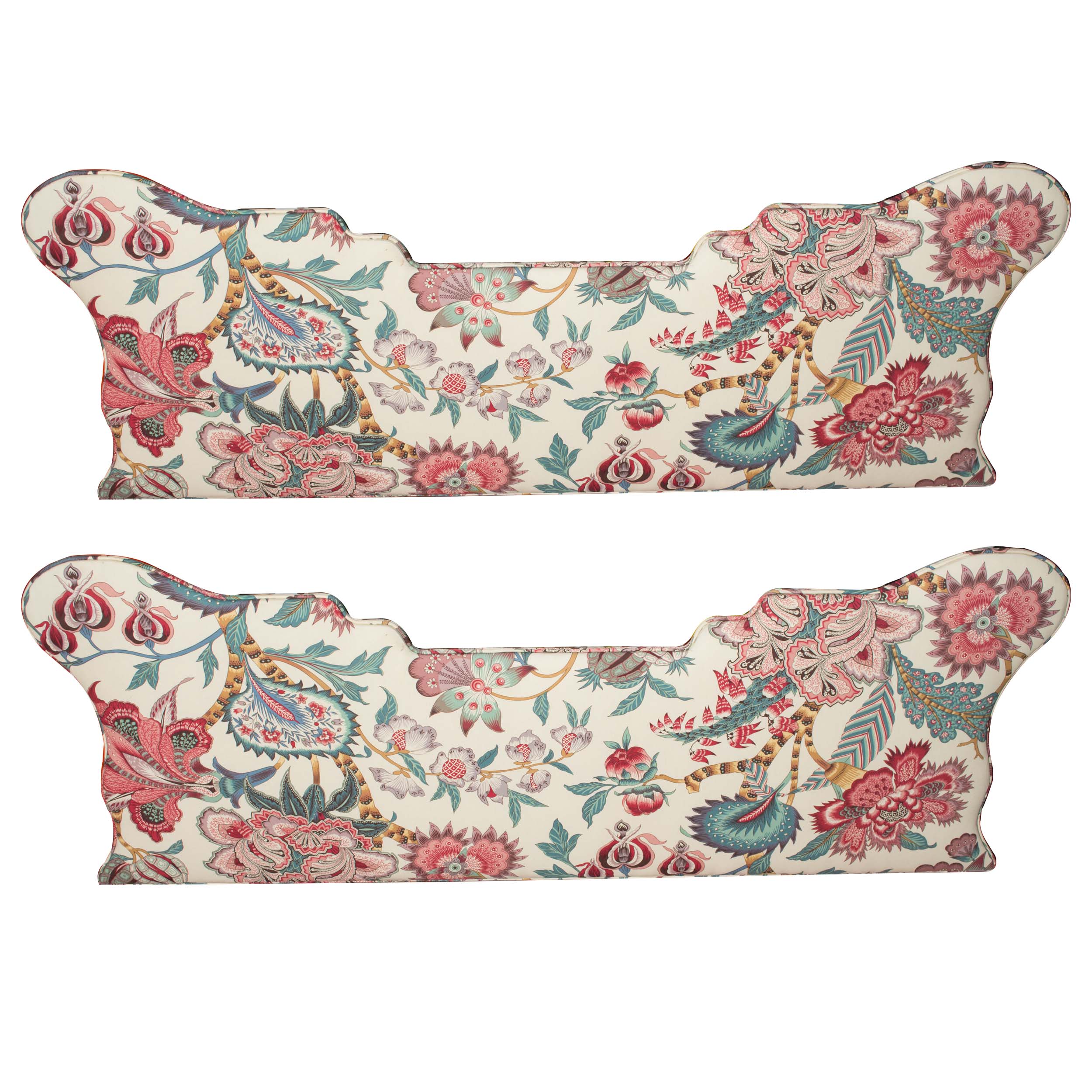 Custom Made Floral Printed Fabric Wrapped Cornice Boards Ebth