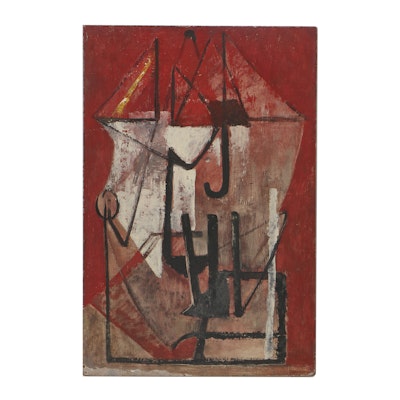Louise Pershing Oil Painting on Masonite "Umbrella" Louise Pershing Oil Painting on Masonite "Umbrella"