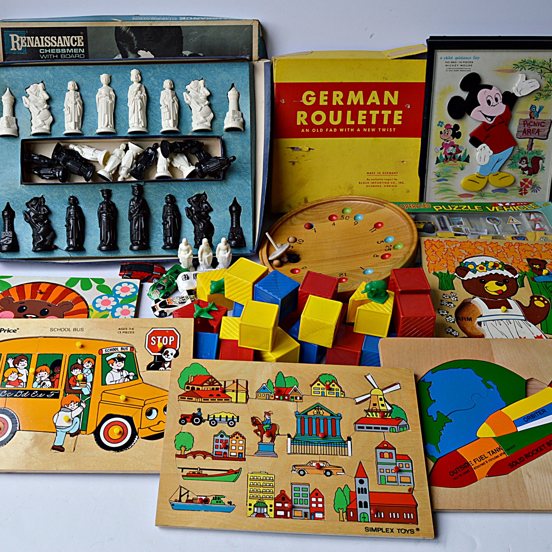 vintage children's wooden puzzles