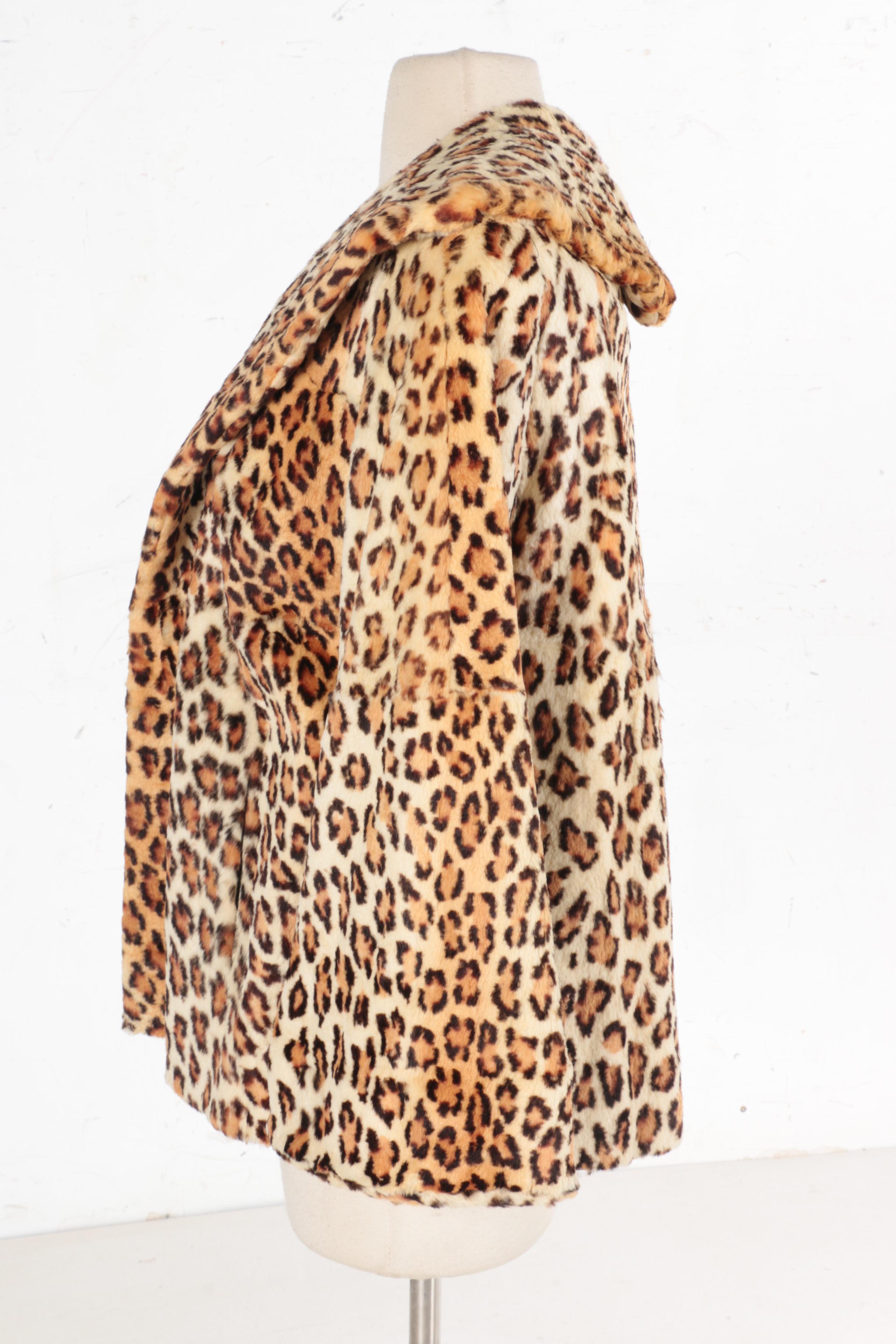 Circa 1960s Vintage Leopard Dyed Rabbit Fur Coat EBTH