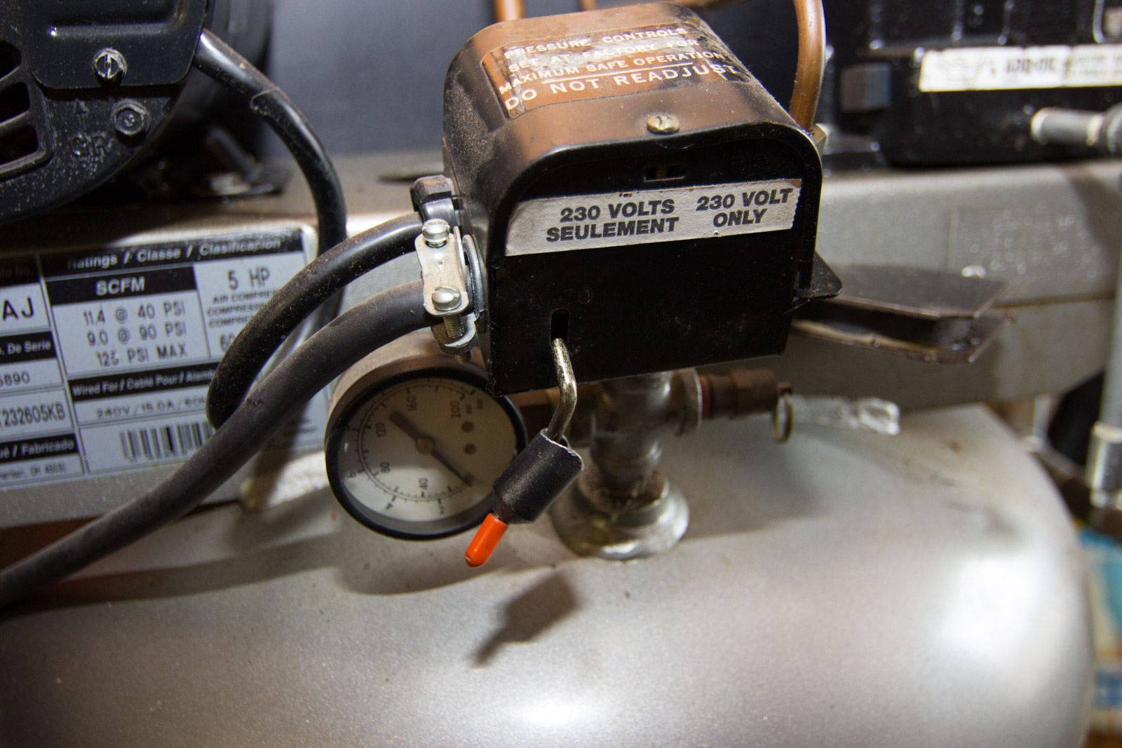 Campbell Hausfeld HP Air Compressor Power Pro Made In USA Model Vt610204 Serial Number 030889l 995 I46217193