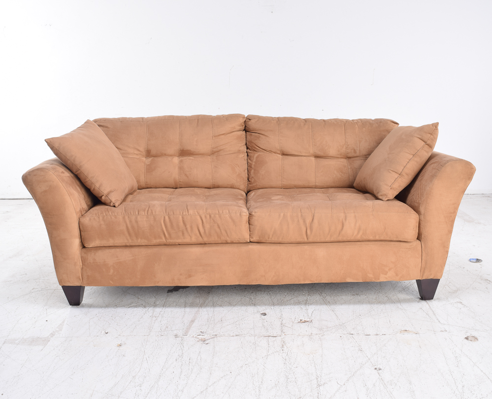 Tan Microfiber Sofa EBTH