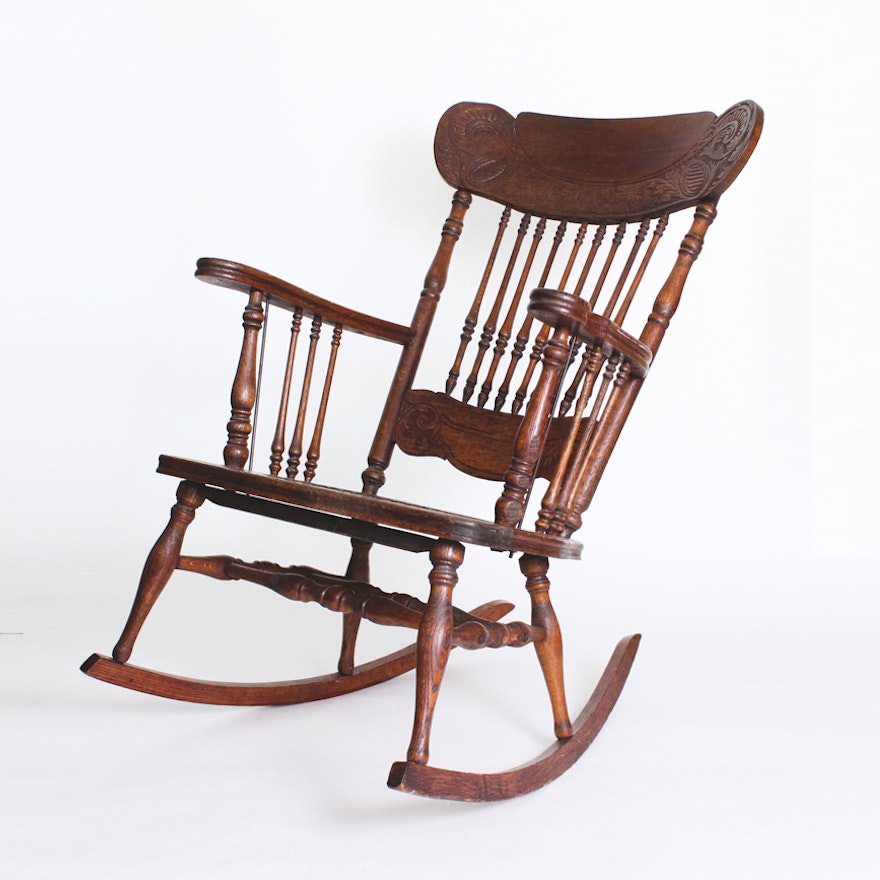 Antique Wooden Rocking Chair | EBTH