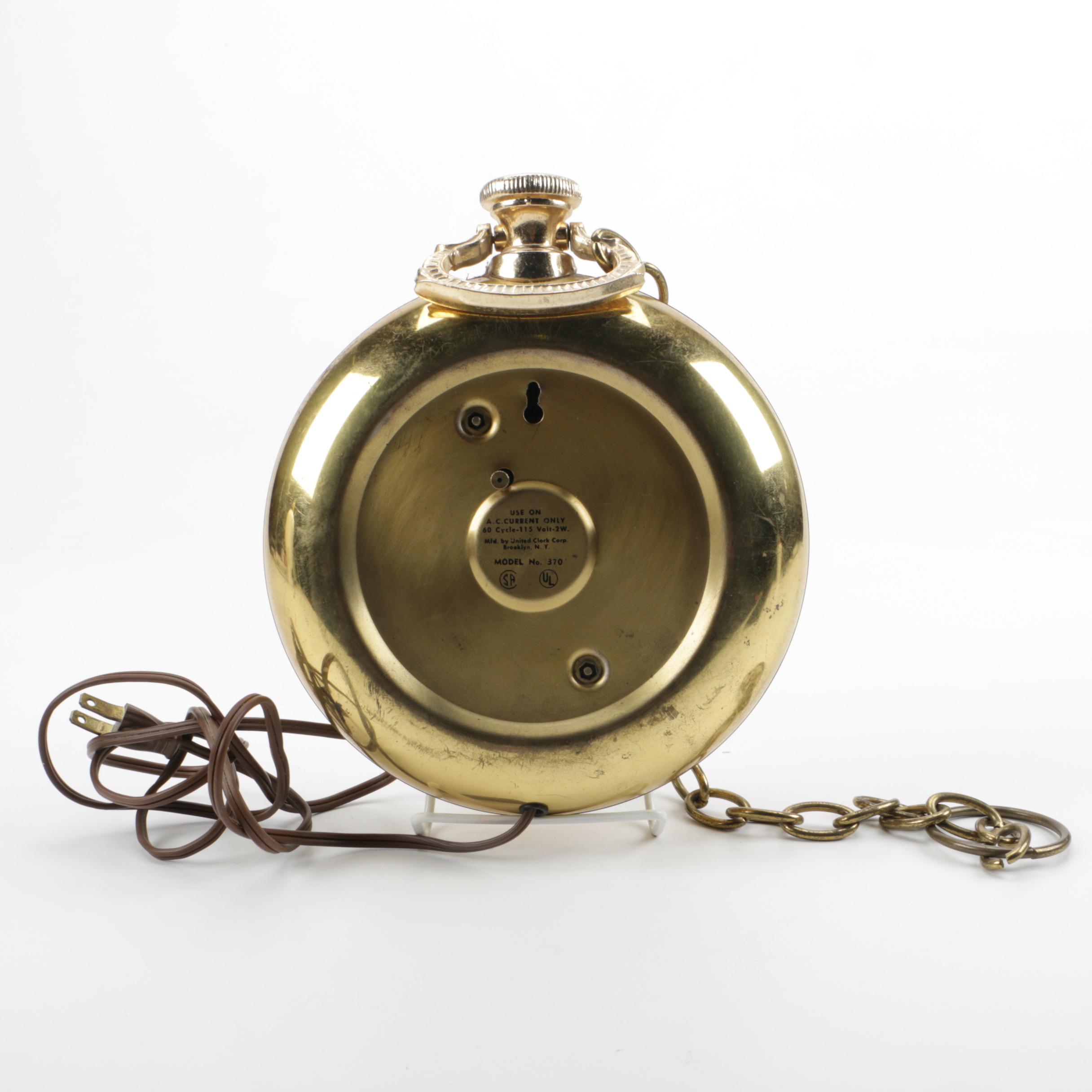 Vintage United Pocket Watch Wall Clock EBTH