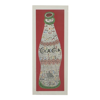 Howard Finster Offset Lithograph on Paper "Coke Bottle" Howard Finster Offset Lithograph on Paper "Coke Bottle"