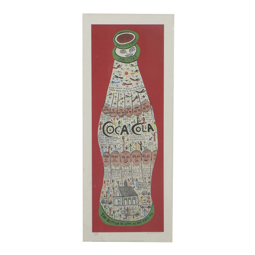 Howard Finster Offset Lithograph on Paper "Coke Bottle"