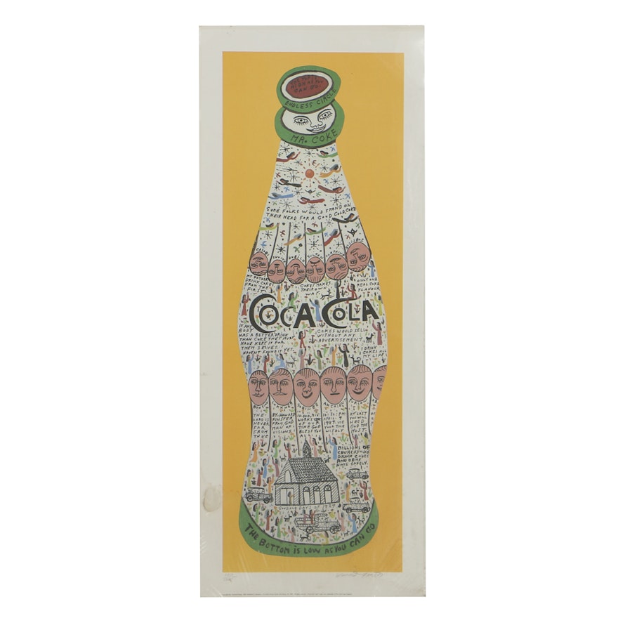 Howard Finster Offset Lithograph on Paper "Coke Bottle"