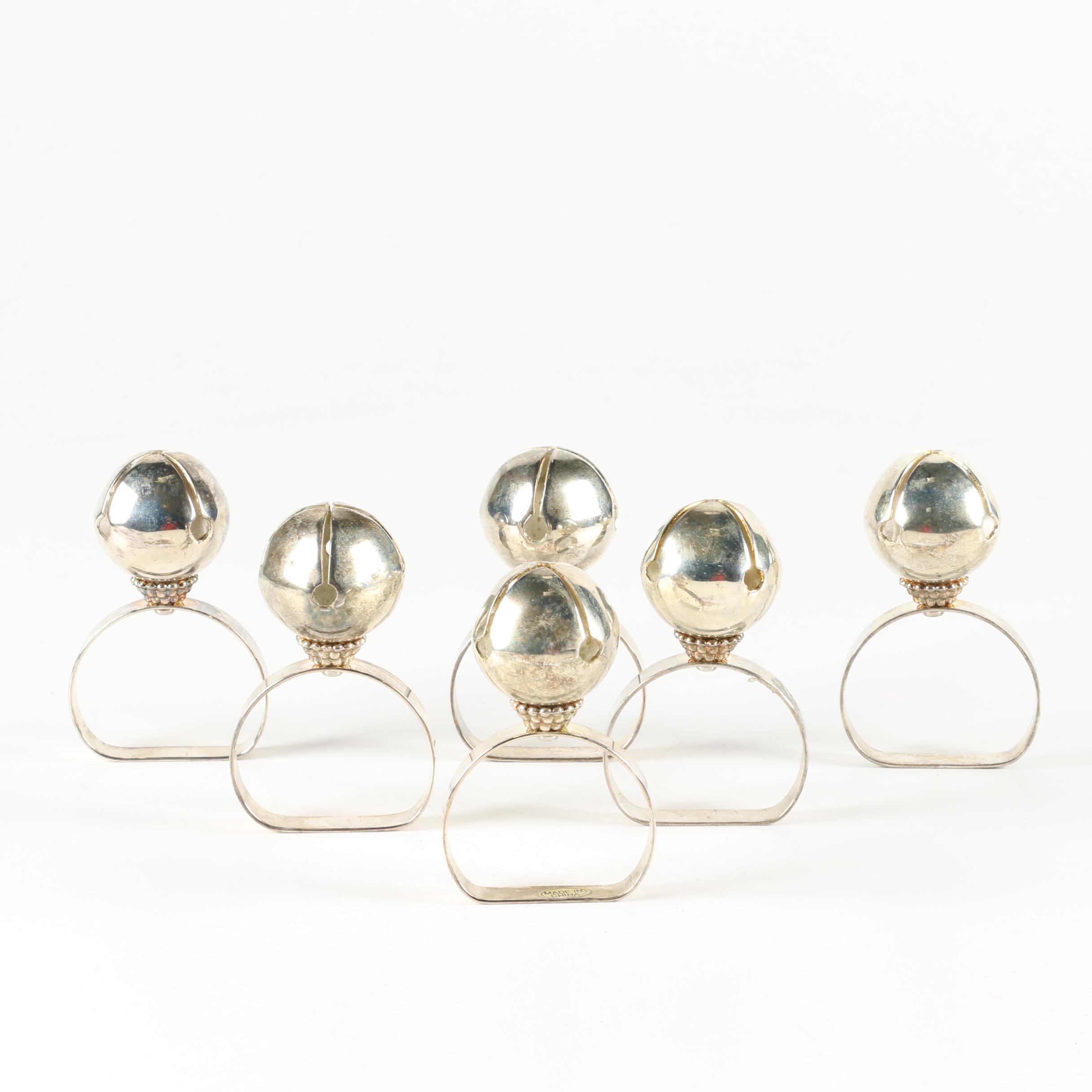 Vintage SilverToned Bell Napkin Rings EBTH