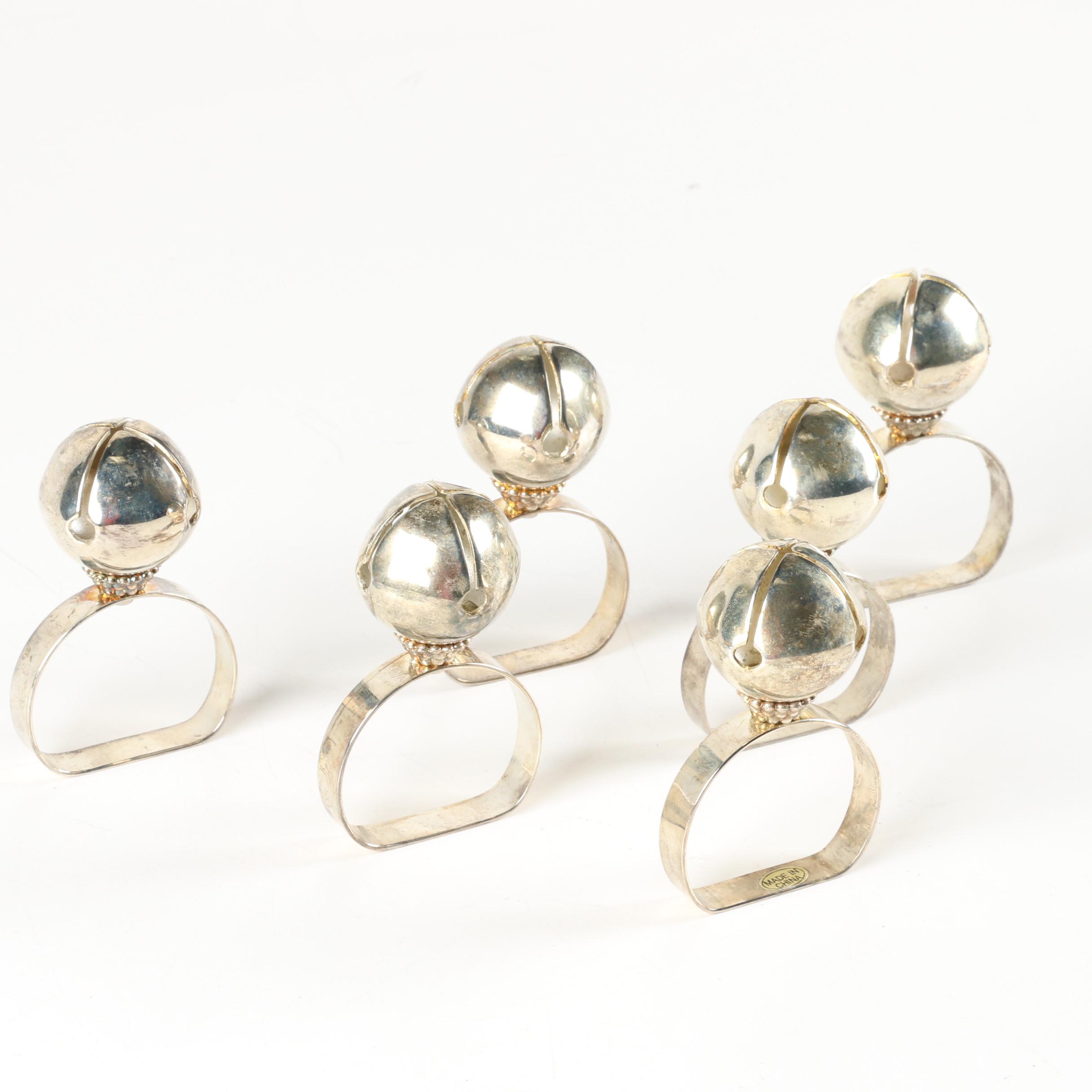 Vintage SilverToned Bell Napkin Rings EBTH