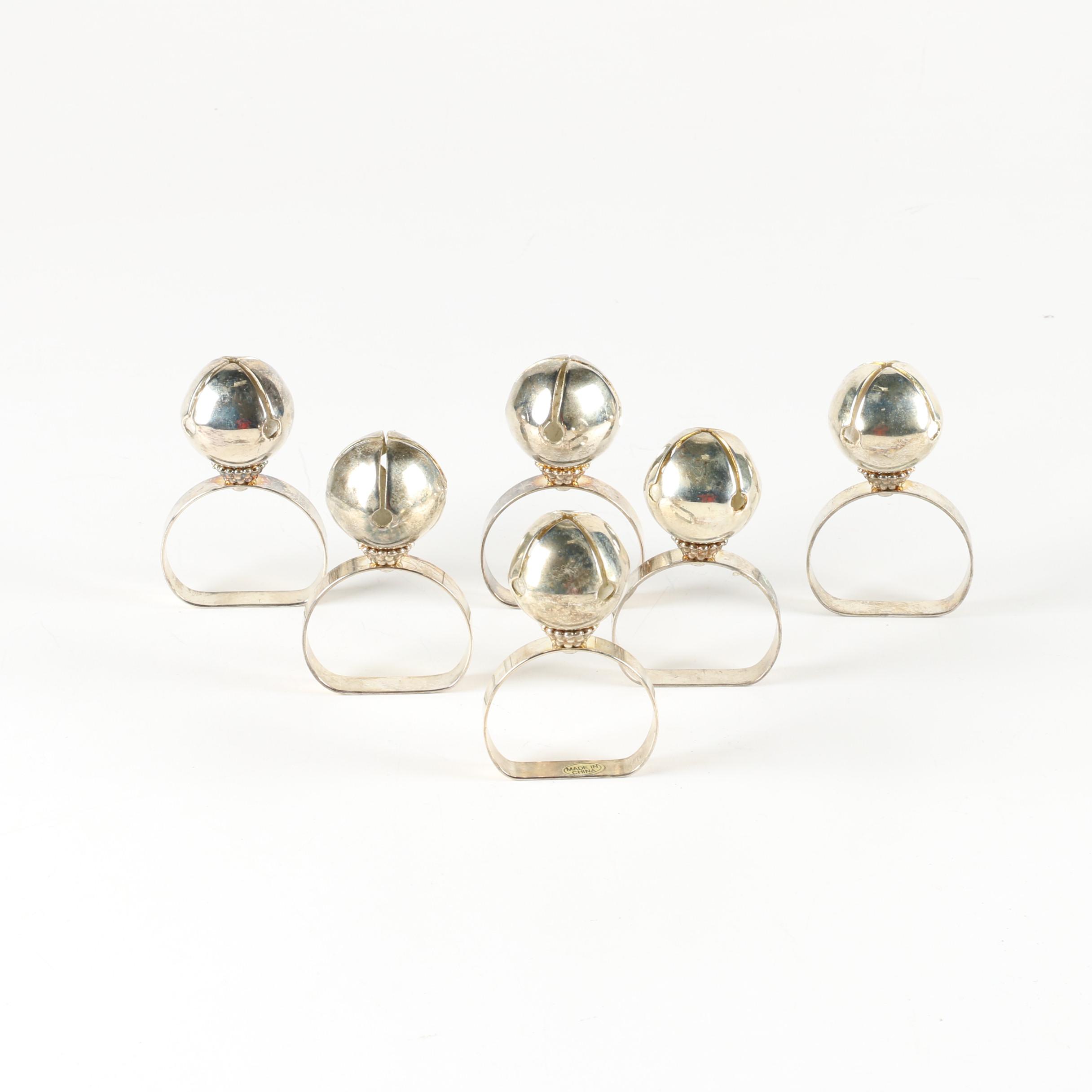 Vintage SilverToned Bell Napkin Rings EBTH