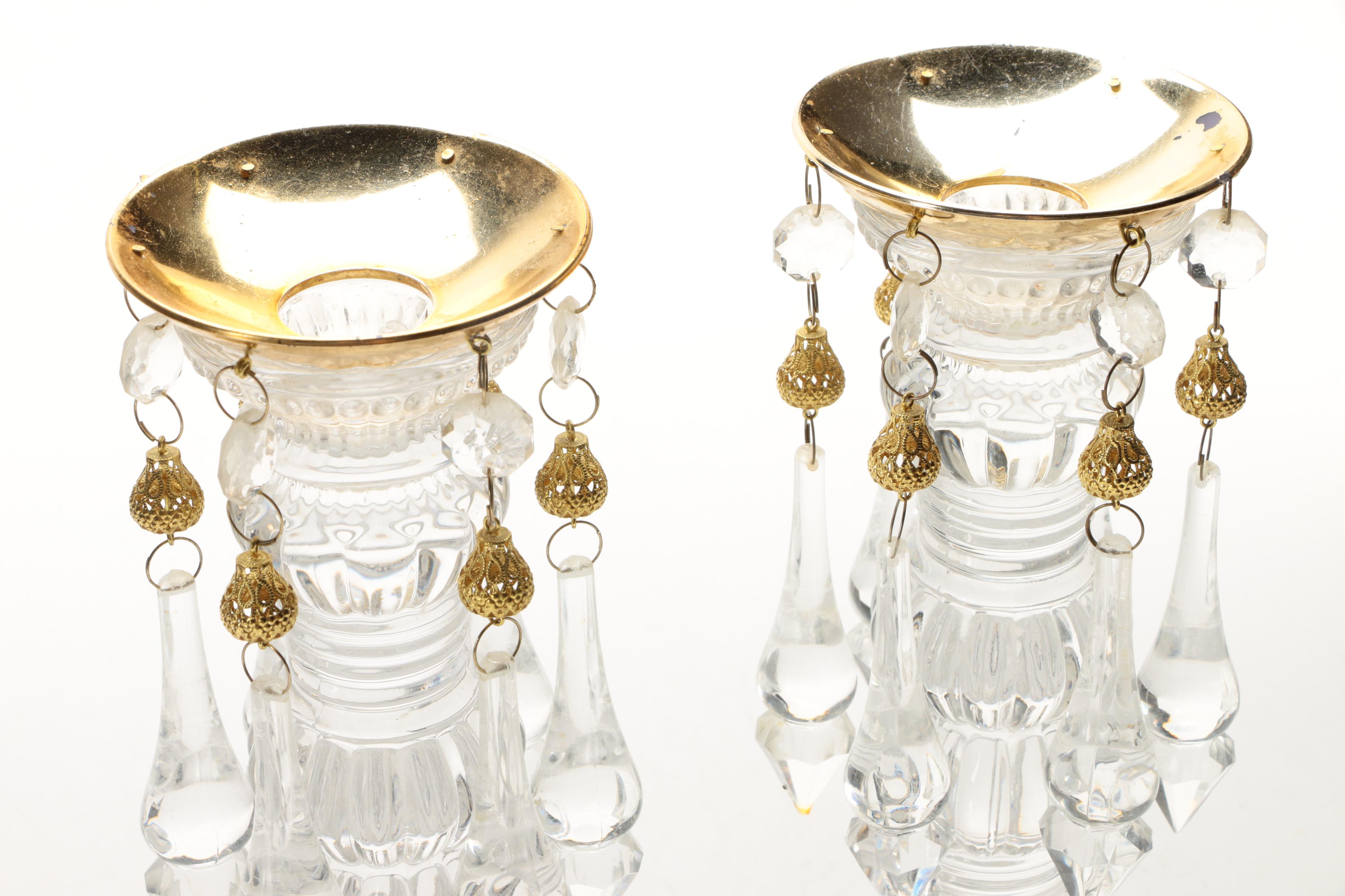 Bombay Leaded Crystal Candle Holders EBTH