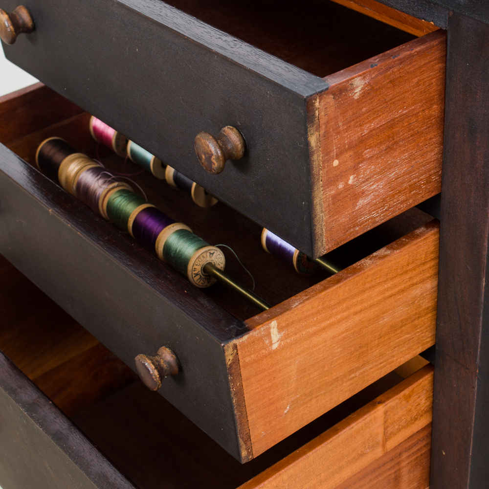 Vintage Mahogany Martha Washington Sewing Cabinet | EBTH
